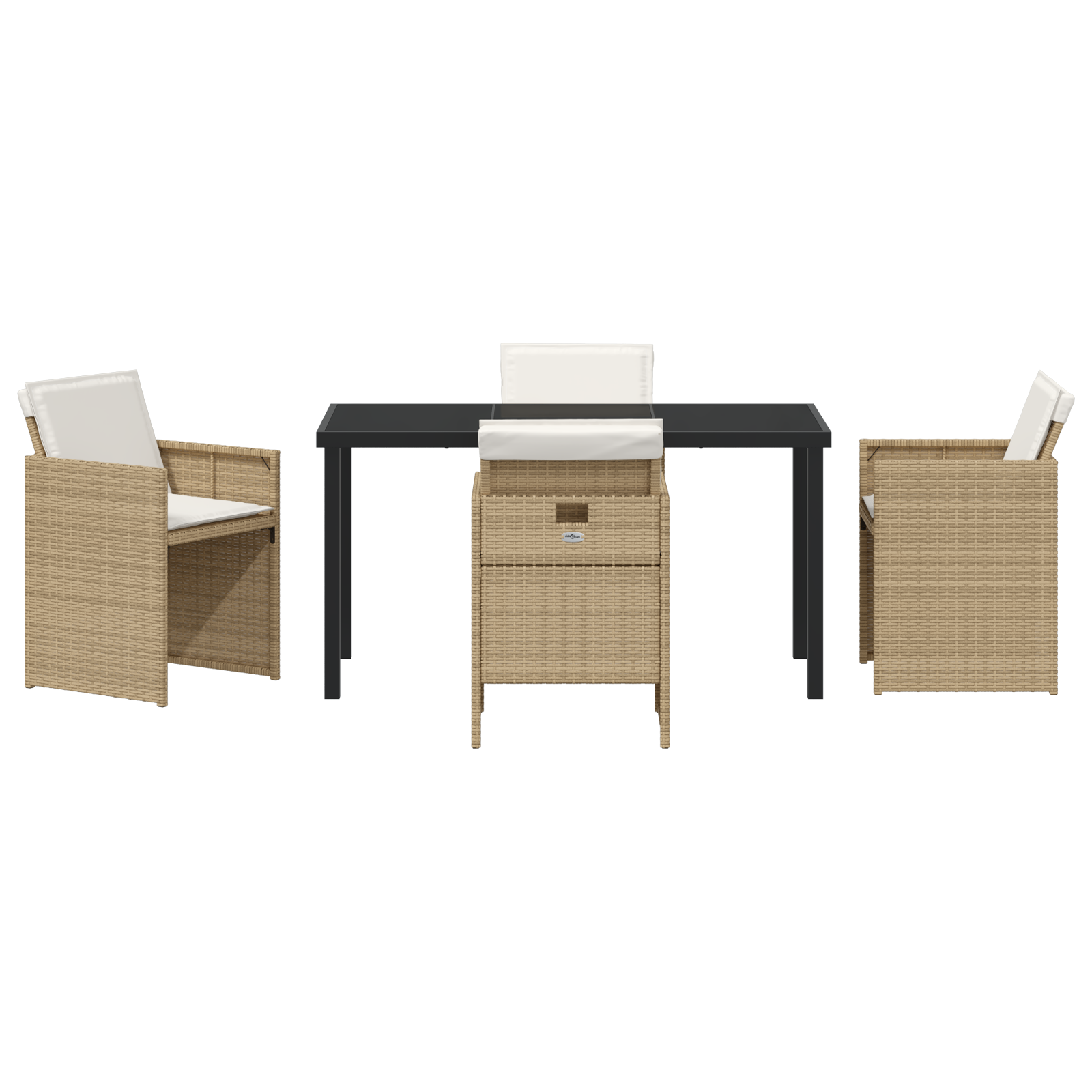 Set de dining pentru grădină 5 piese cu perne Ratan polimeric bej GartenMobel Dekor
