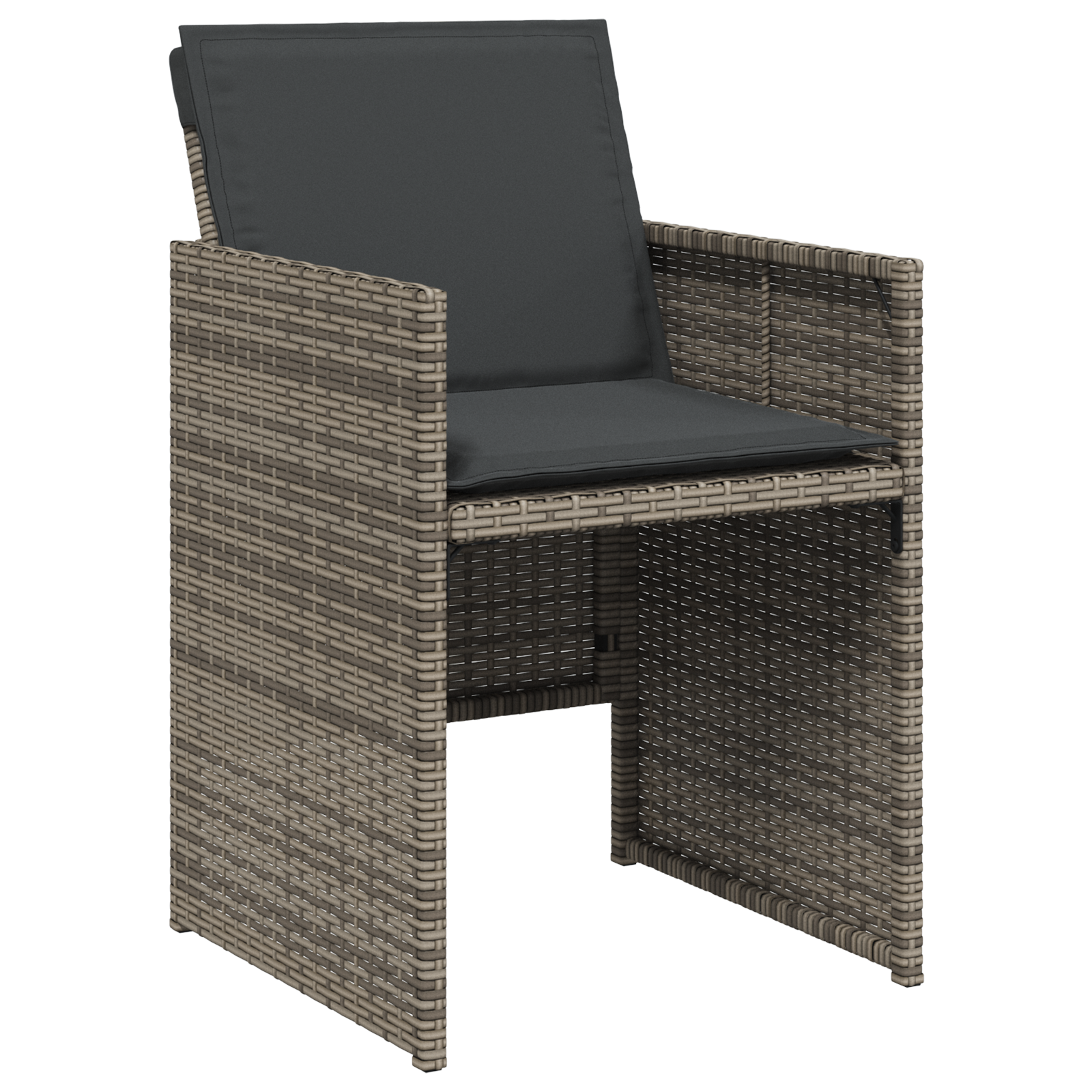 Set de dining pentru grădină 5 piese cu perne gri din rattan poliester GartenMobel Dekor