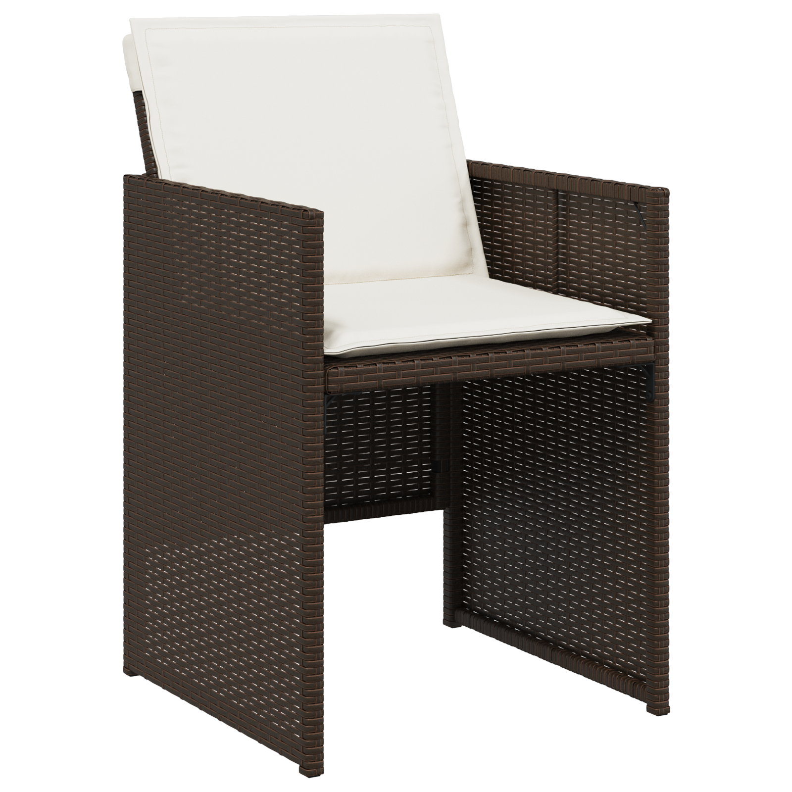 Set de dining pentru grădină cu 5 piese și perne din ratan poliat maro GartenMobel Dekor