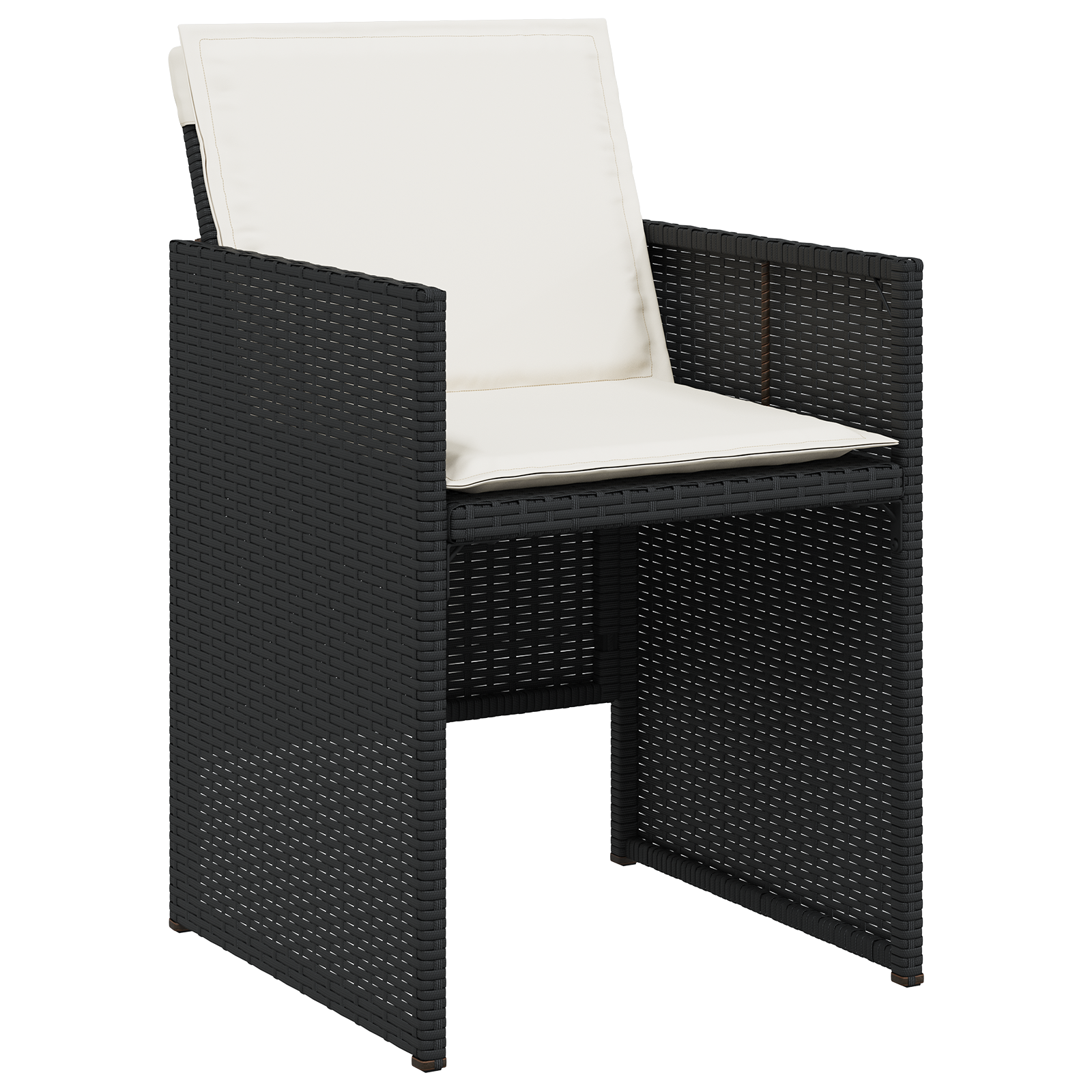 Set dining grădină 5 piese cu perne din ratan poliester negru GartenMobel Dekor
