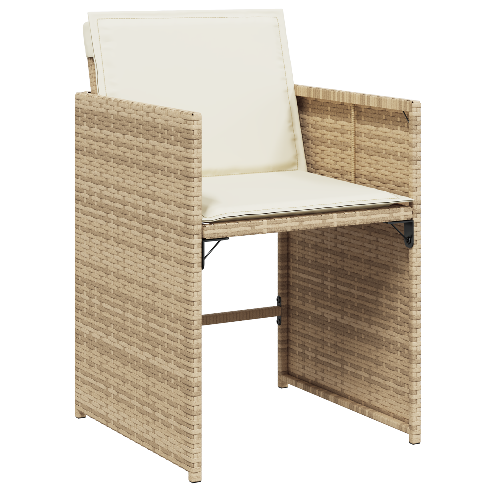 Set dining grădină cu perne Bej Rattan PE GartenMobel Dekor