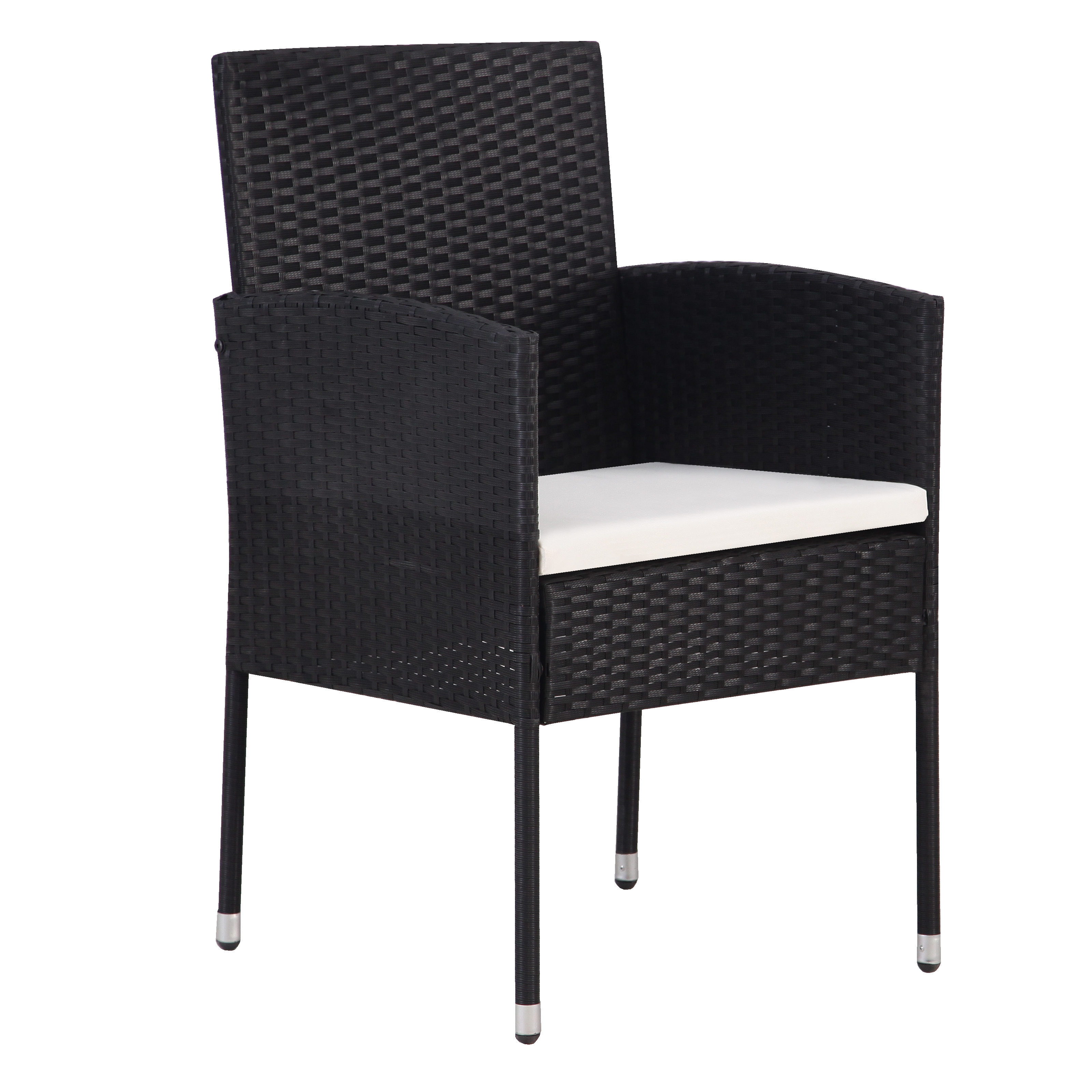 Set de Dining de Grădină 7 Piese cu Pernă Negru Poliratan GartenMobel Dekor