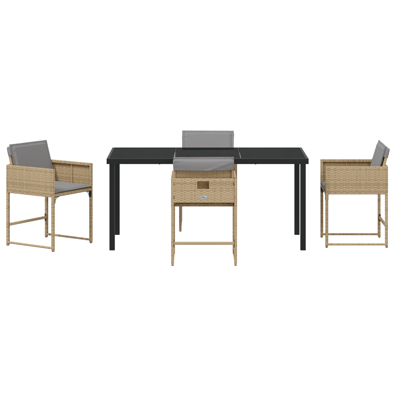 Set de Dining pentru Grădină 5 Piese cu Perne Bej Rattan Poli GartenMobel Dekor