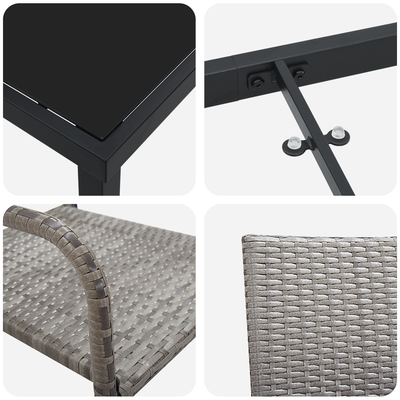 Set de Grădină 3 Piese Gri Poliratan GartenMobel Dekor