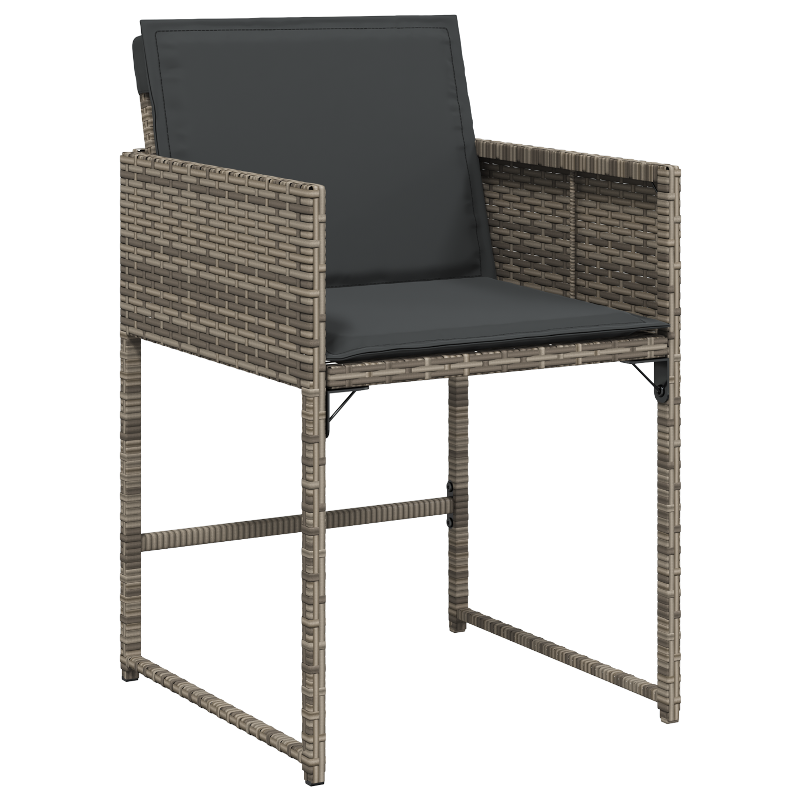 Set de Masă de Grădină cu 5 Piese cu Perne Gri Rattan PE GartenMobel Dekor