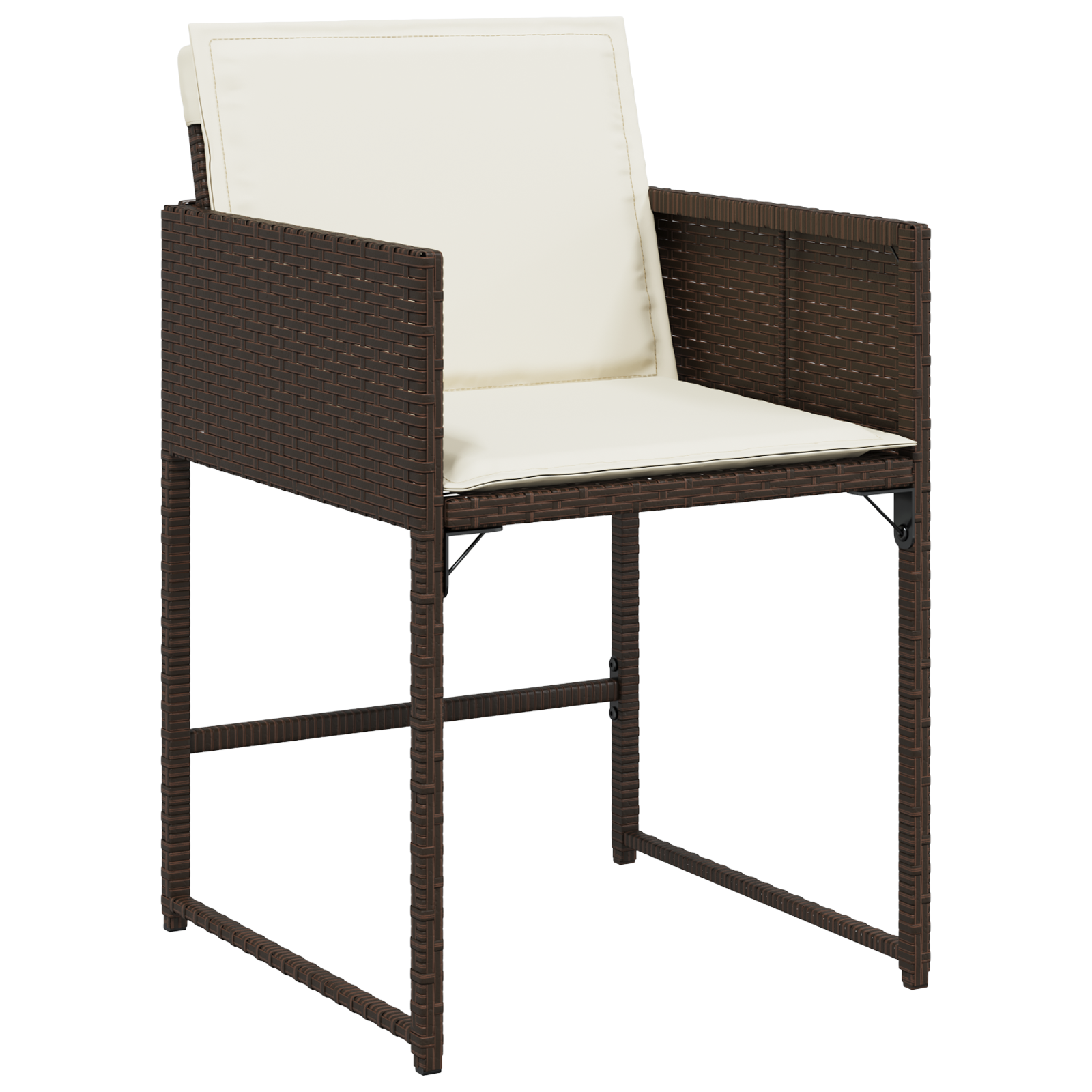 Set de dining de grădină 5 piese cu perne din rattan polimer maro GartenMobel Dekor