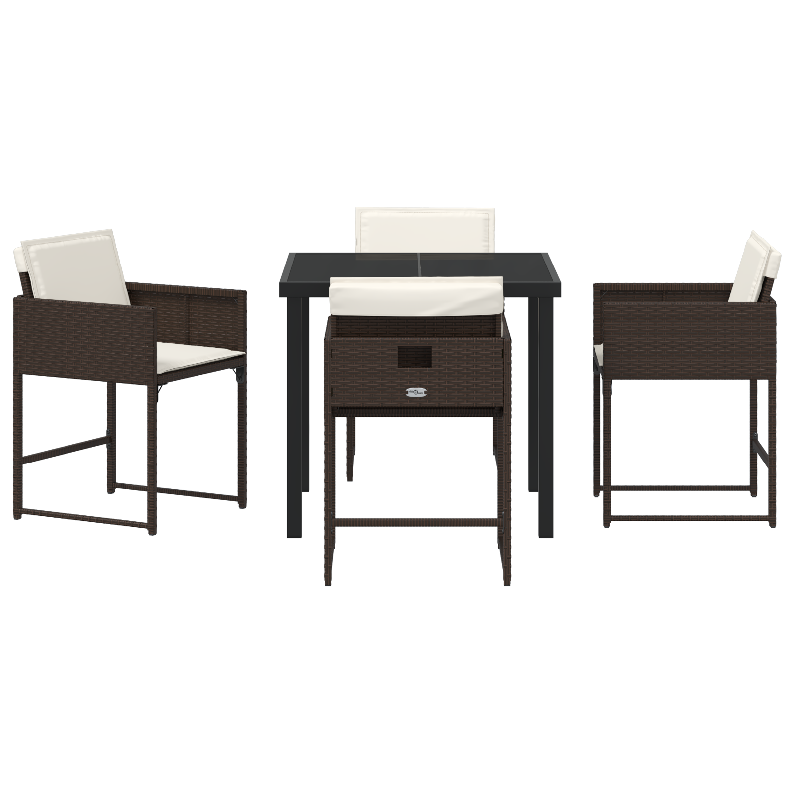 Set de dining de grădină 5 piese cu perne din rattan polimer maro GartenMobel Dekor