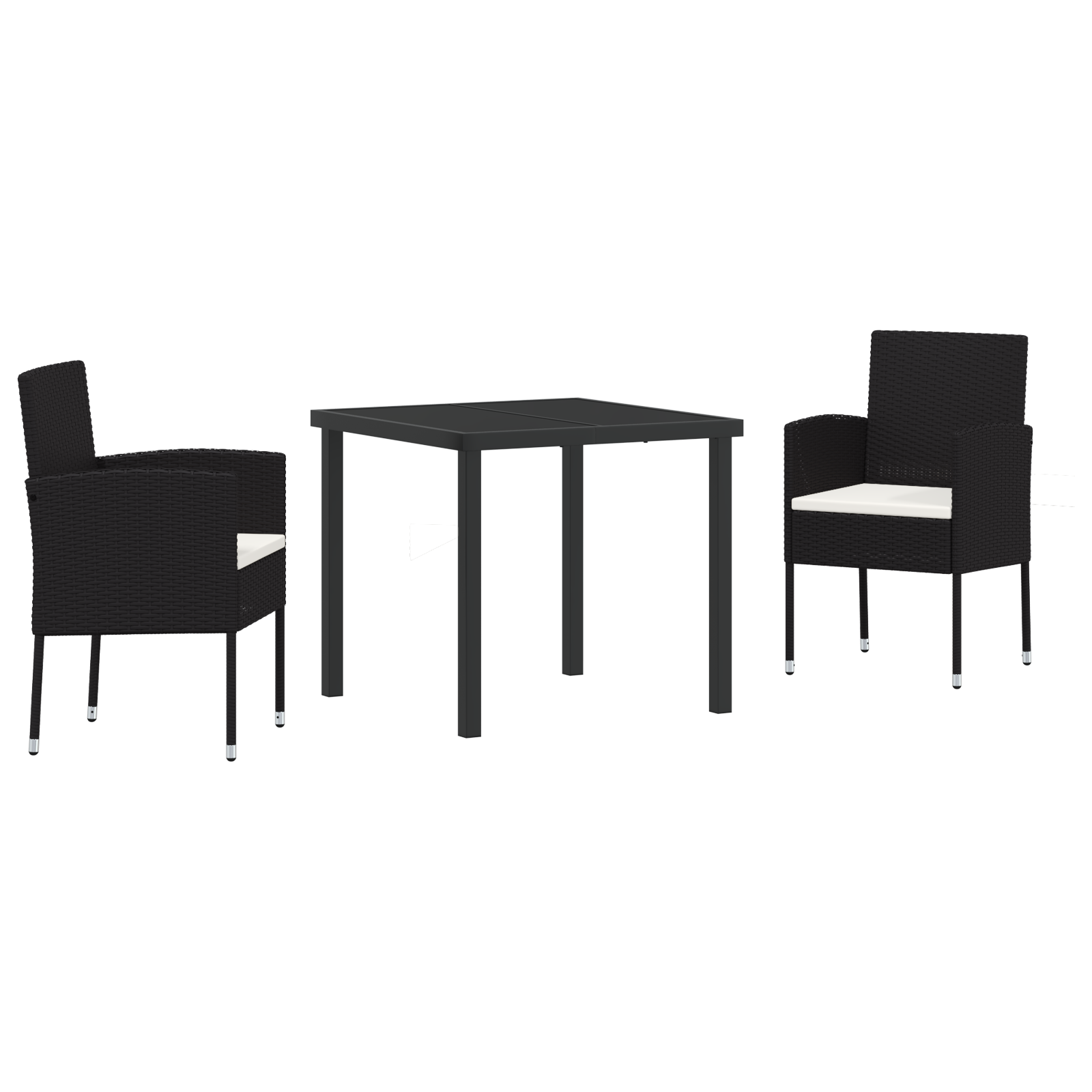 Set de dining pentru grădină cu perne - rattan polimeric negru GartenMobel Dekor
