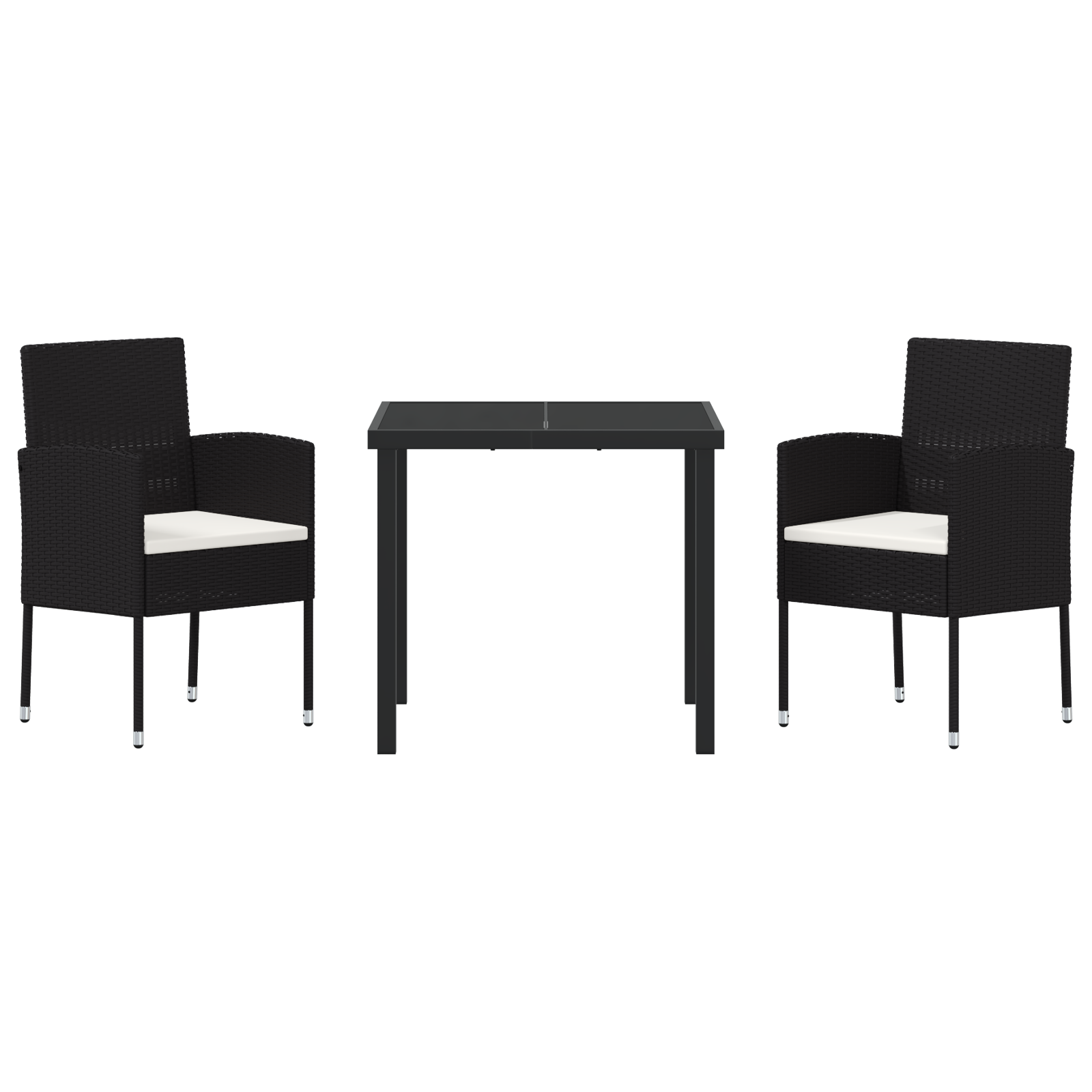 Set de dining pentru grădină cu perne - rattan polimeric negru GartenMobel Dekor