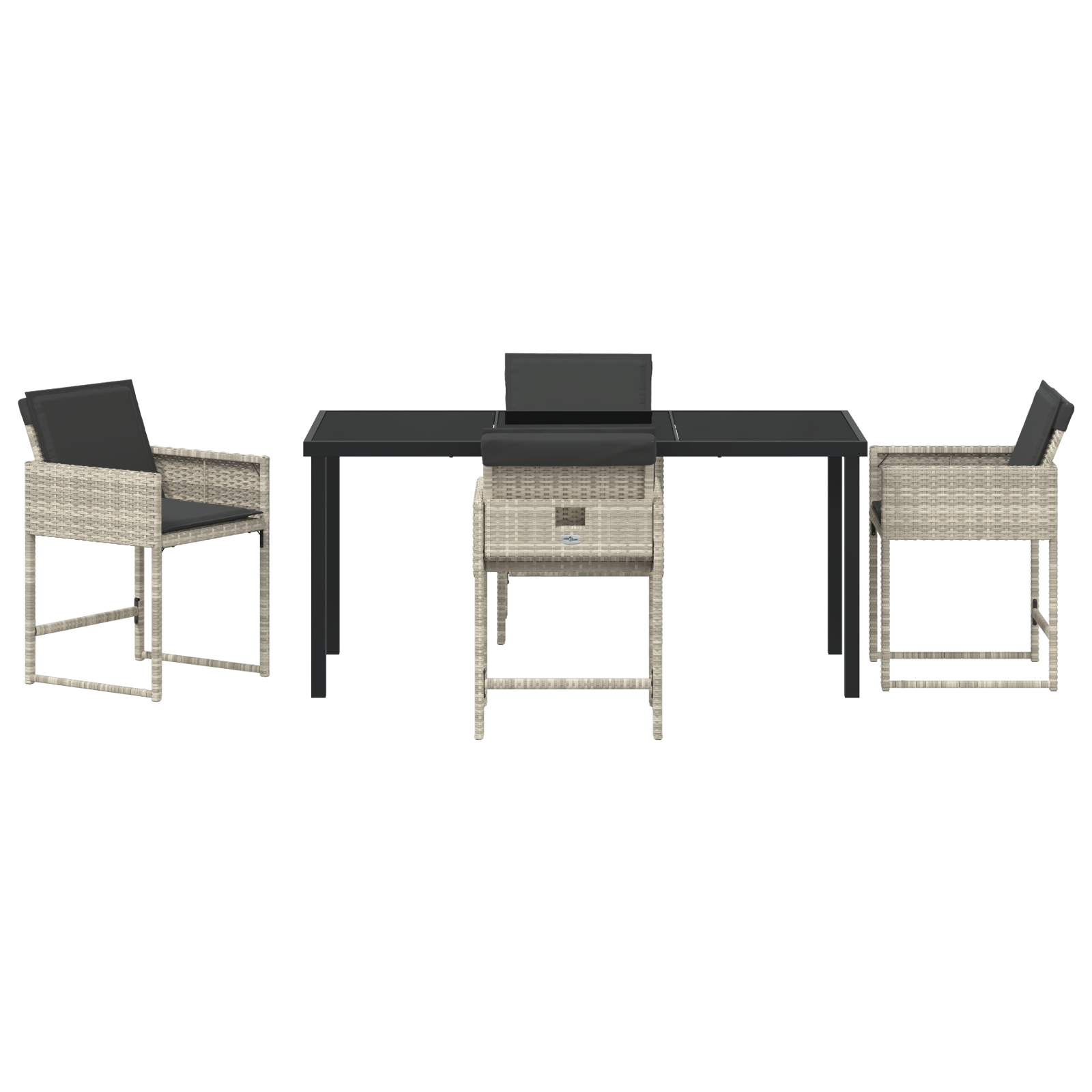 Set mese grădină 5 piese cu perne gri deschis din ratan poliester GartenMobel Dekor