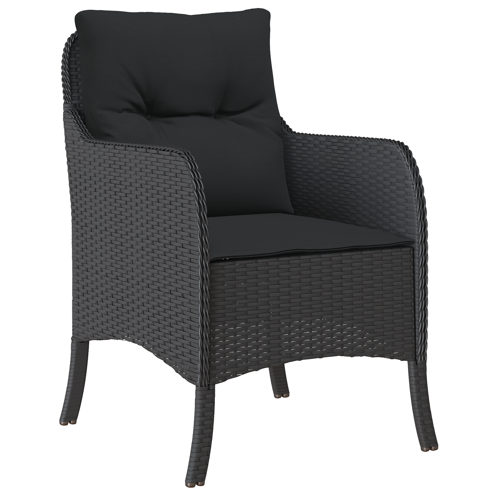 Set de Dining pentru Grădină de 7 Piese cu Perne, Negru, Poliratan GartenMobel Dekor