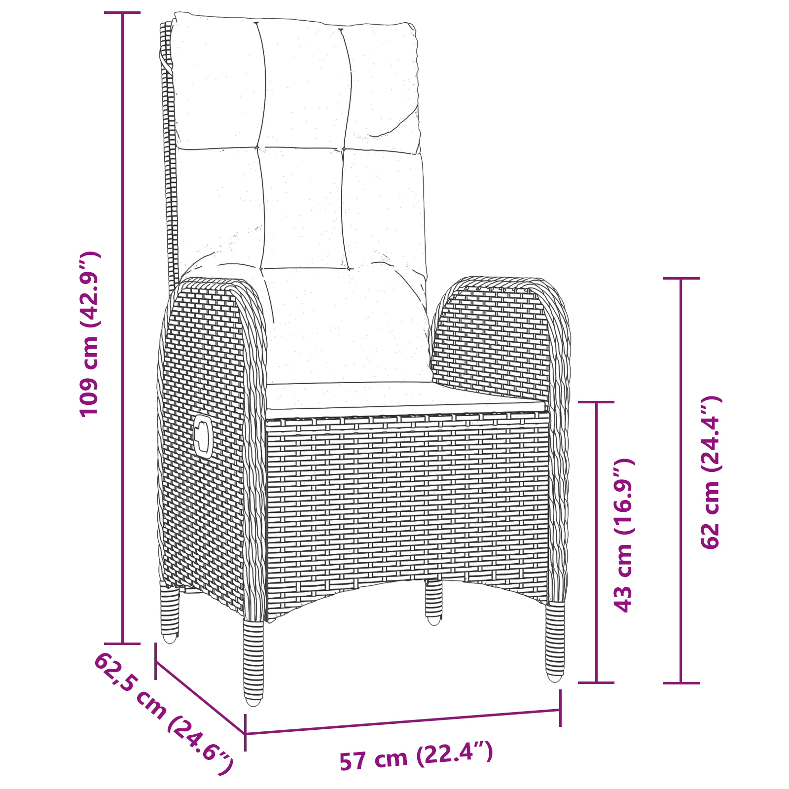 Set de dining pentru grădină 3 piese gri din ratan GartenMobel Dekor