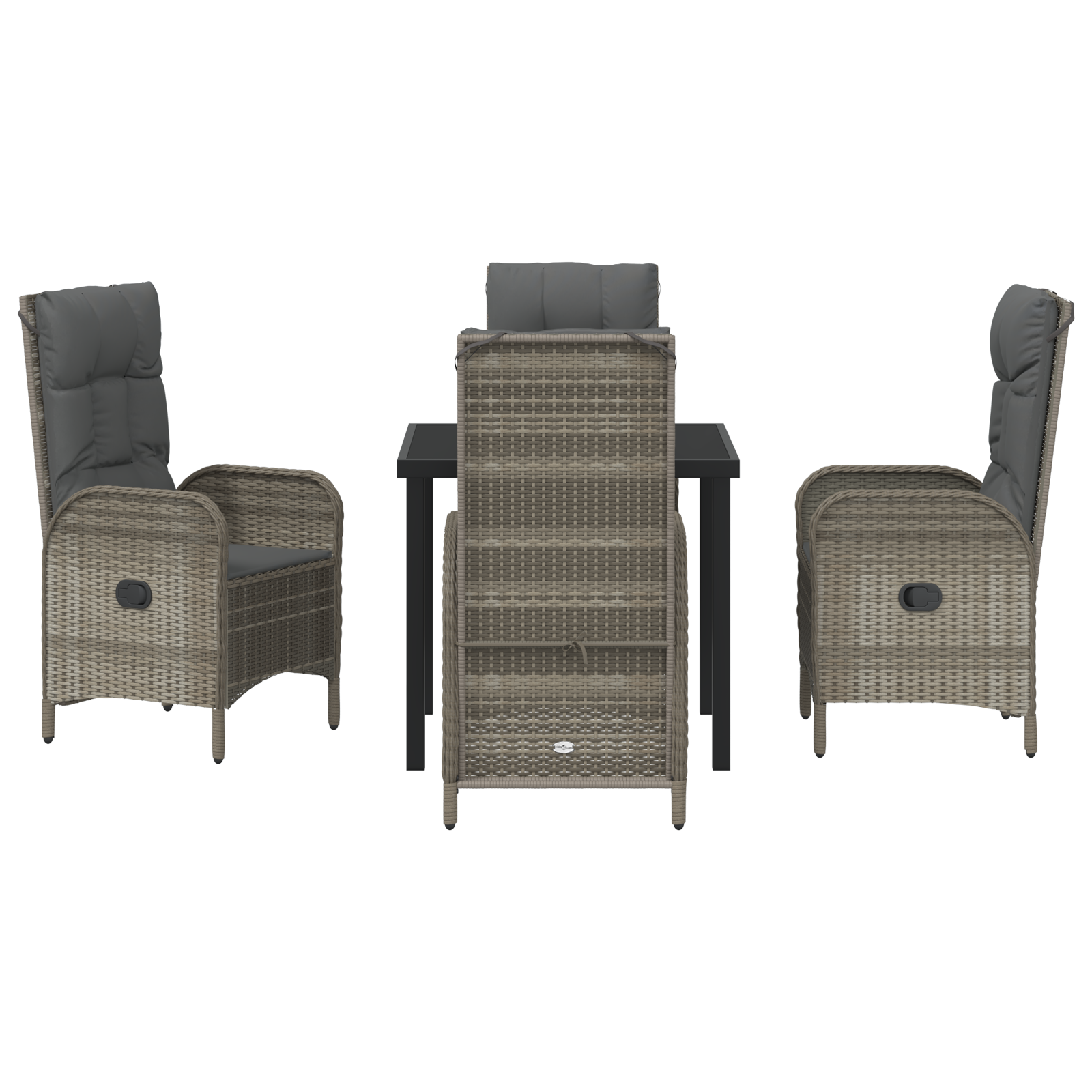 Set de dining pentru grădină 5 piese Gri Poliratan GartenMobel Dekor