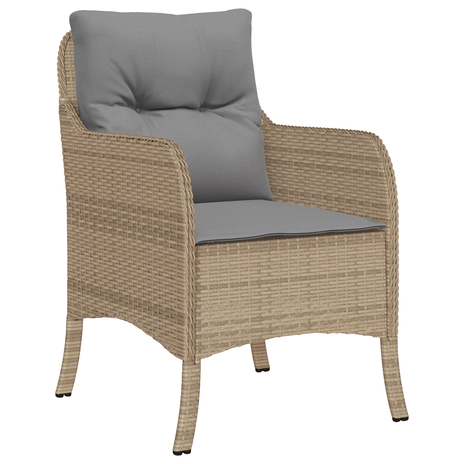 Set de mese de grădină cu 7 piese cu perne Bej din Rattan Poli GartenMobel Dekor