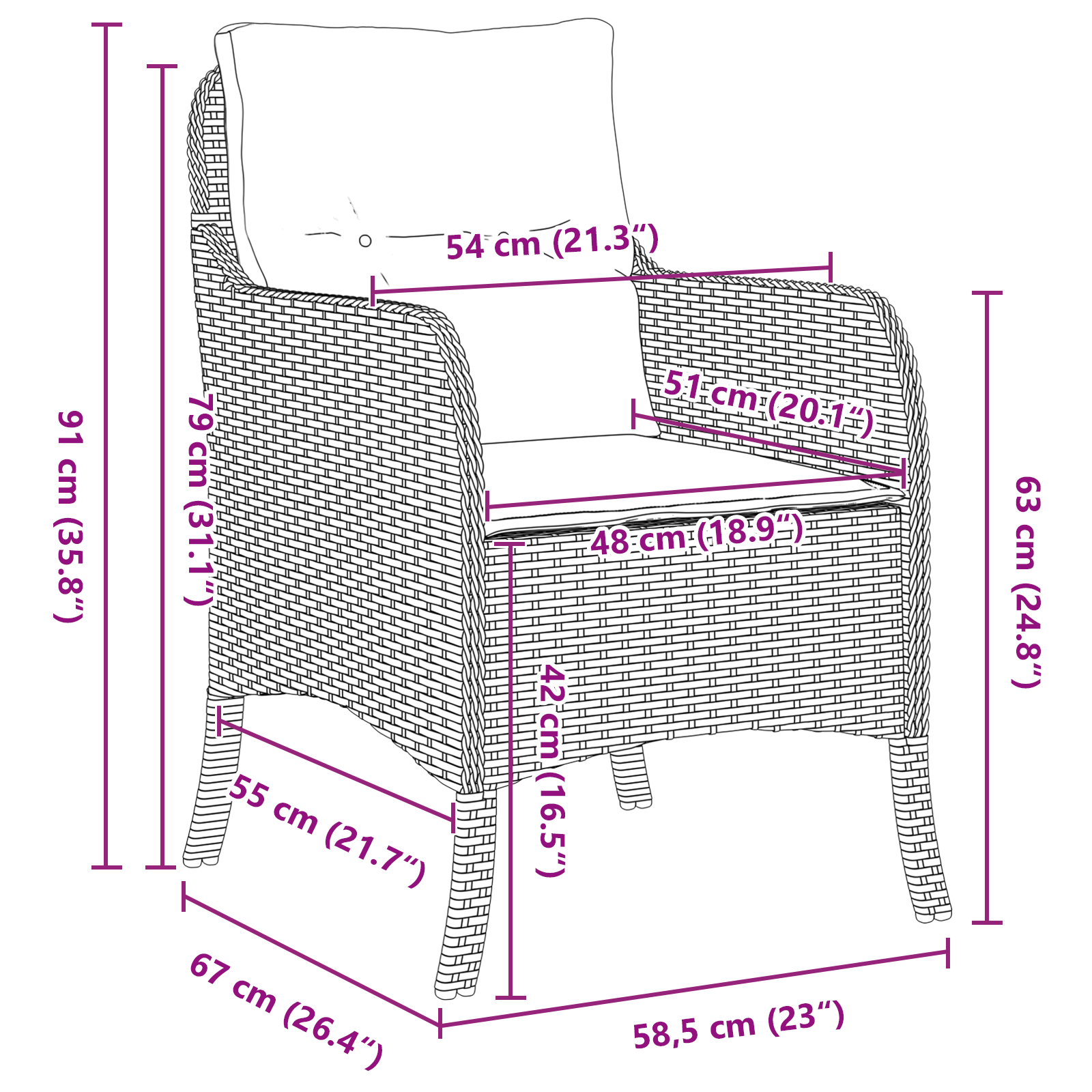 Set dining grădină cu perne Bej Poliratan GartenMobel Dekor