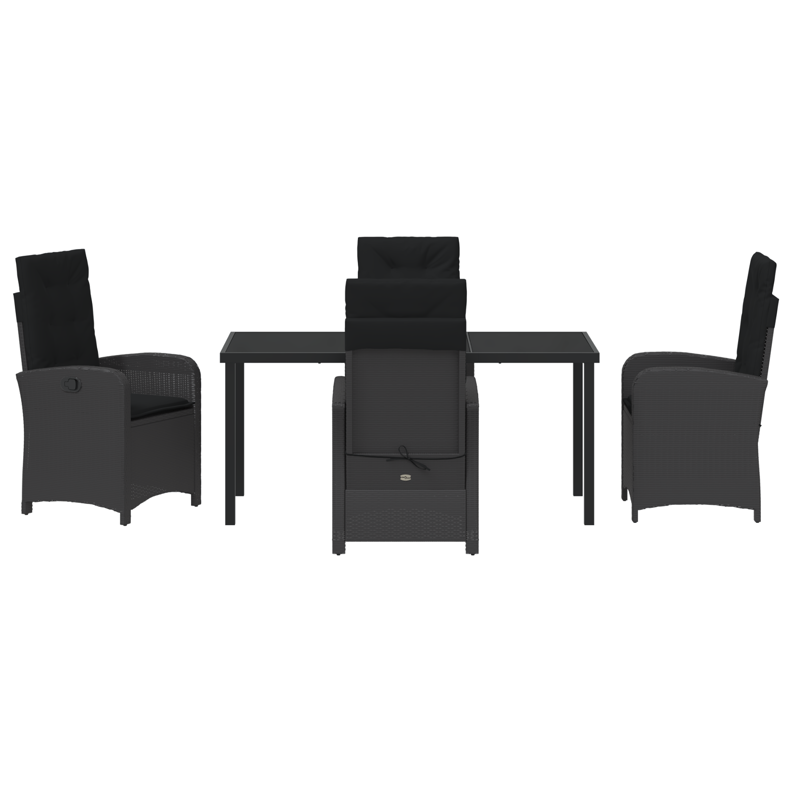 Set de Dining pentru Grădină de 5 Piese cu Perne Negru Rattan Polimeric GartenMobel Dekor