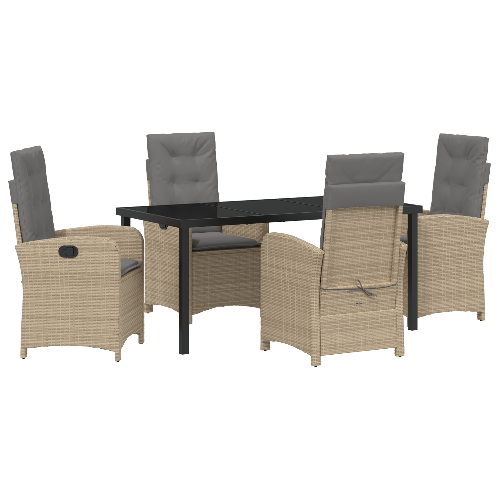 Set de dining de grădină cu perne în bej din ratan polimeric GartenMobel Dekor