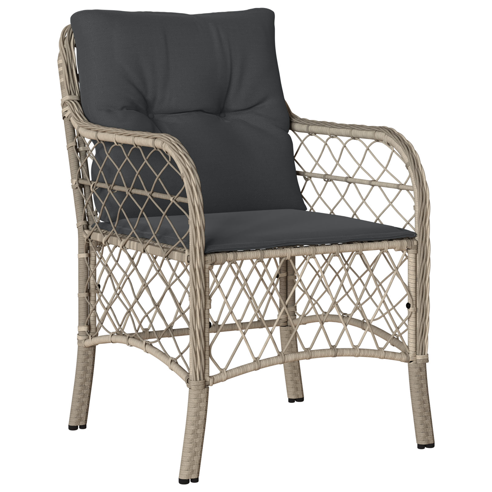 Set de dining pentru grădină cu 7 piese perne gri deschis din poliratan GartenMobel Dekor