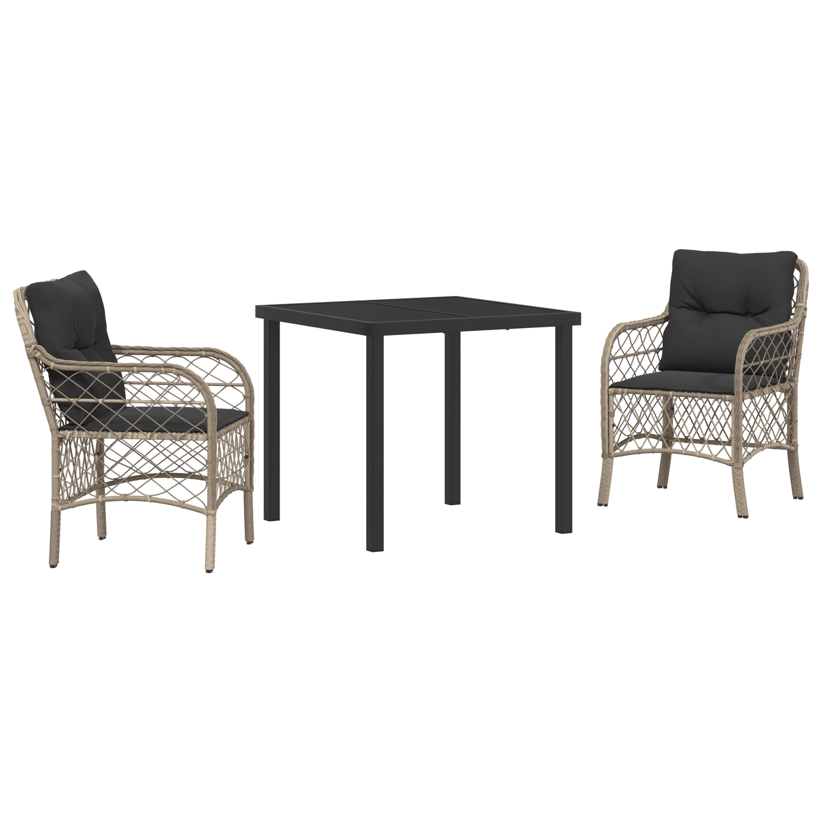 Set mese grădină cu perne gri deschis din rattan sintetic GartenMobel Dekor