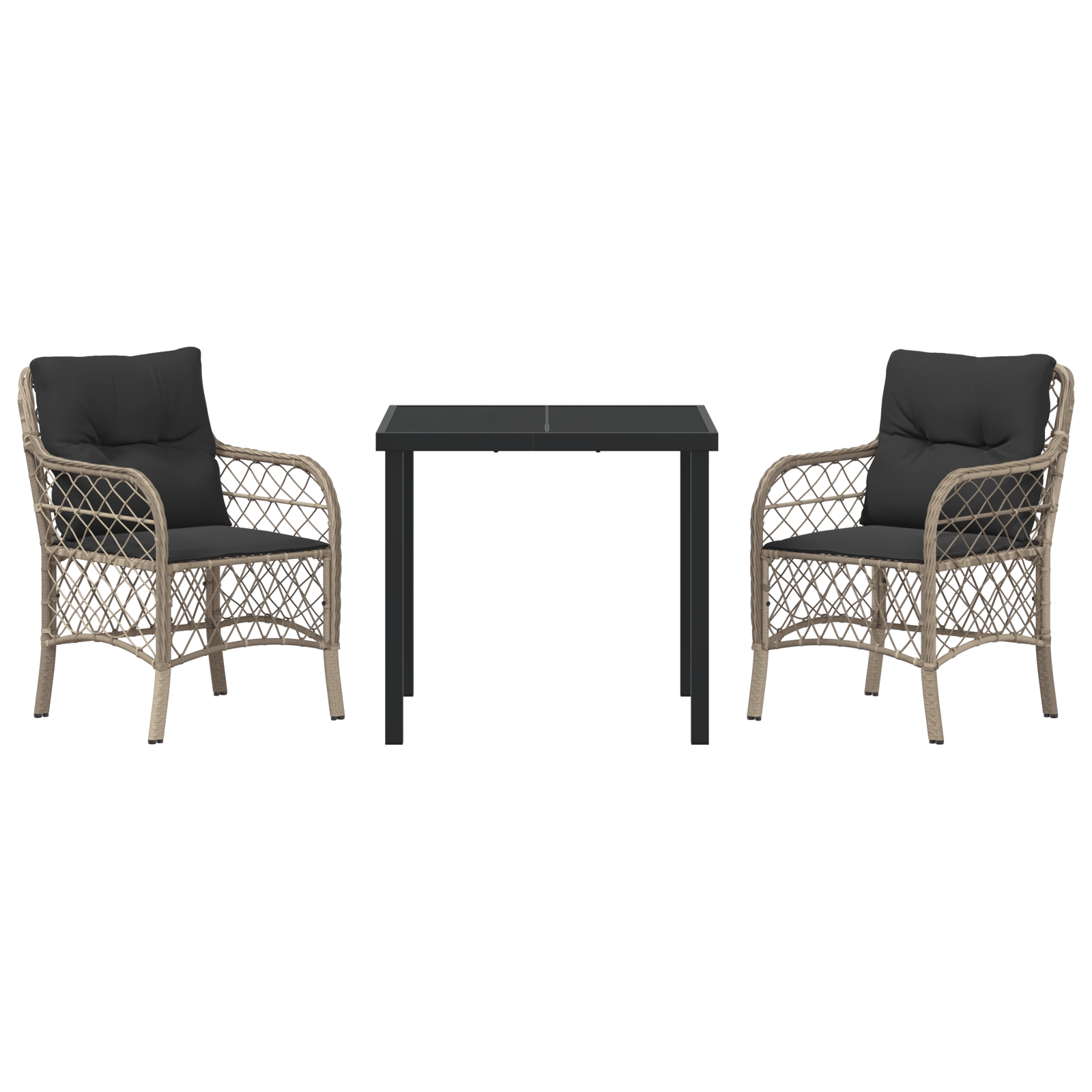 Set mese grădină cu perne gri deschis din rattan sintetic GartenMobel Dekor