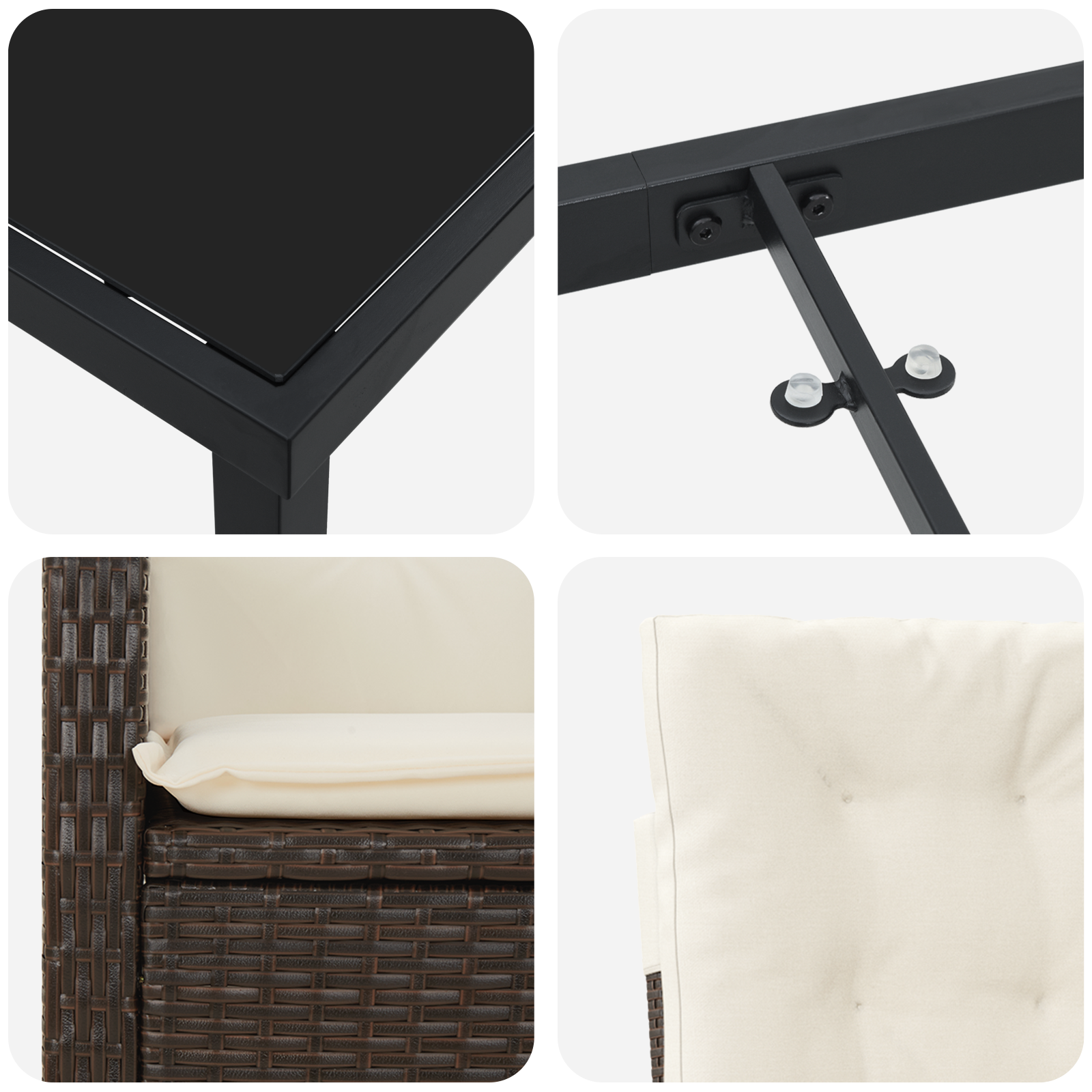 Set mobilier grădină 7 piese cu perne maro din ratan poli GartenMobel Dekor