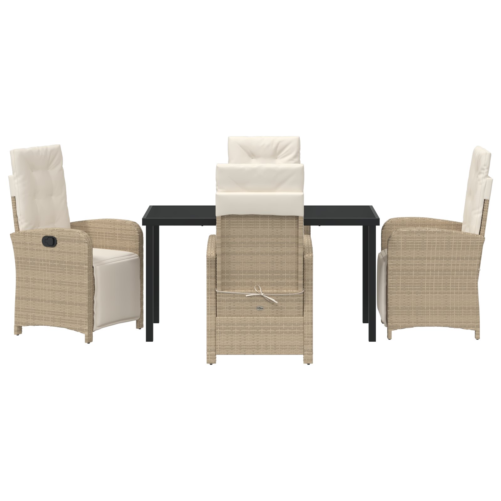 Set de Masă pentru Grădină cu Perne Bej Poly Ratan GartenMobel Dekor