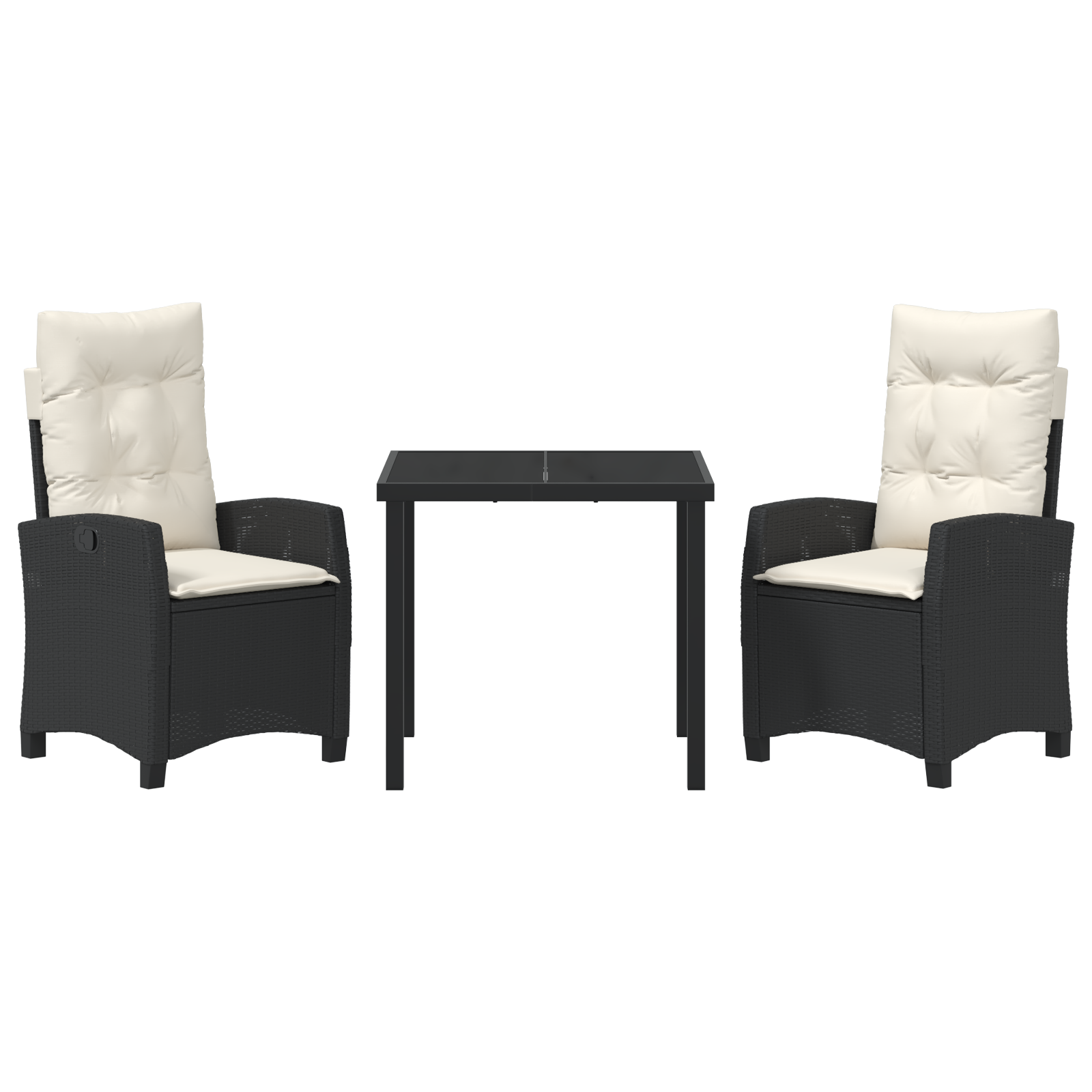 Set de dining de grădină cu perne, Negru, Poliratan GartenMobel Dekor