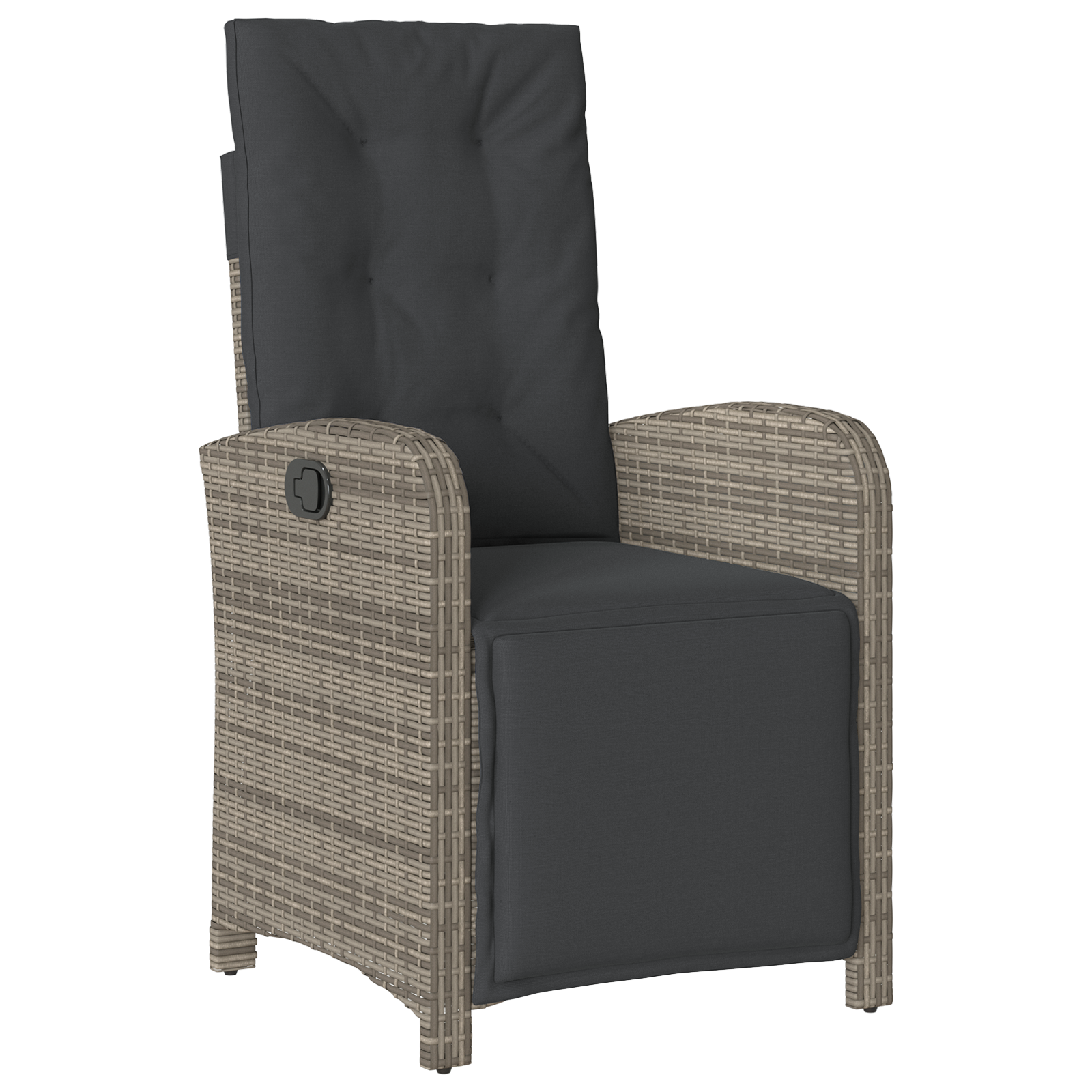 Set de masă pentru grădină cu 5 piese și perne gri din ratan poli, Masă de grădină  Neagră 160x80x73 cm Sticlă securizată GartenMobel Dekor