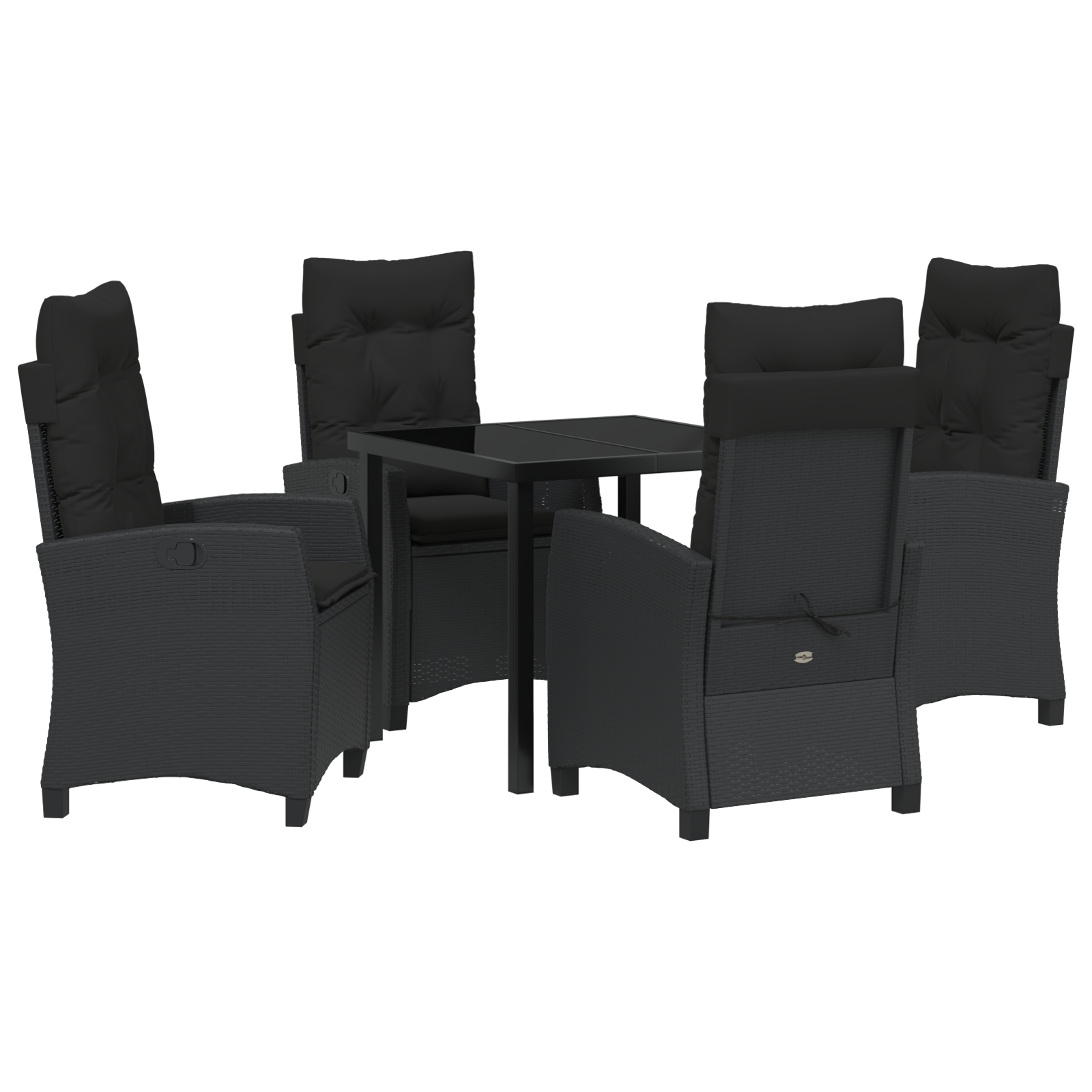 Set de mese de grădină cu 5 piese și perne, ratan poly negru GartenMobel Dekor