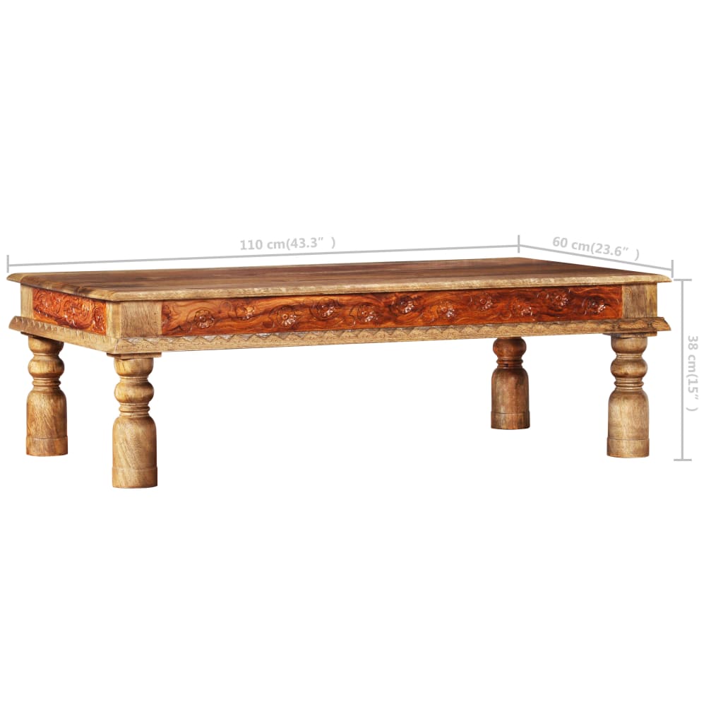 Măsuță de cafea, lemn masiv de mango acacia, 110x60x38 cm GartenMobel Dekor