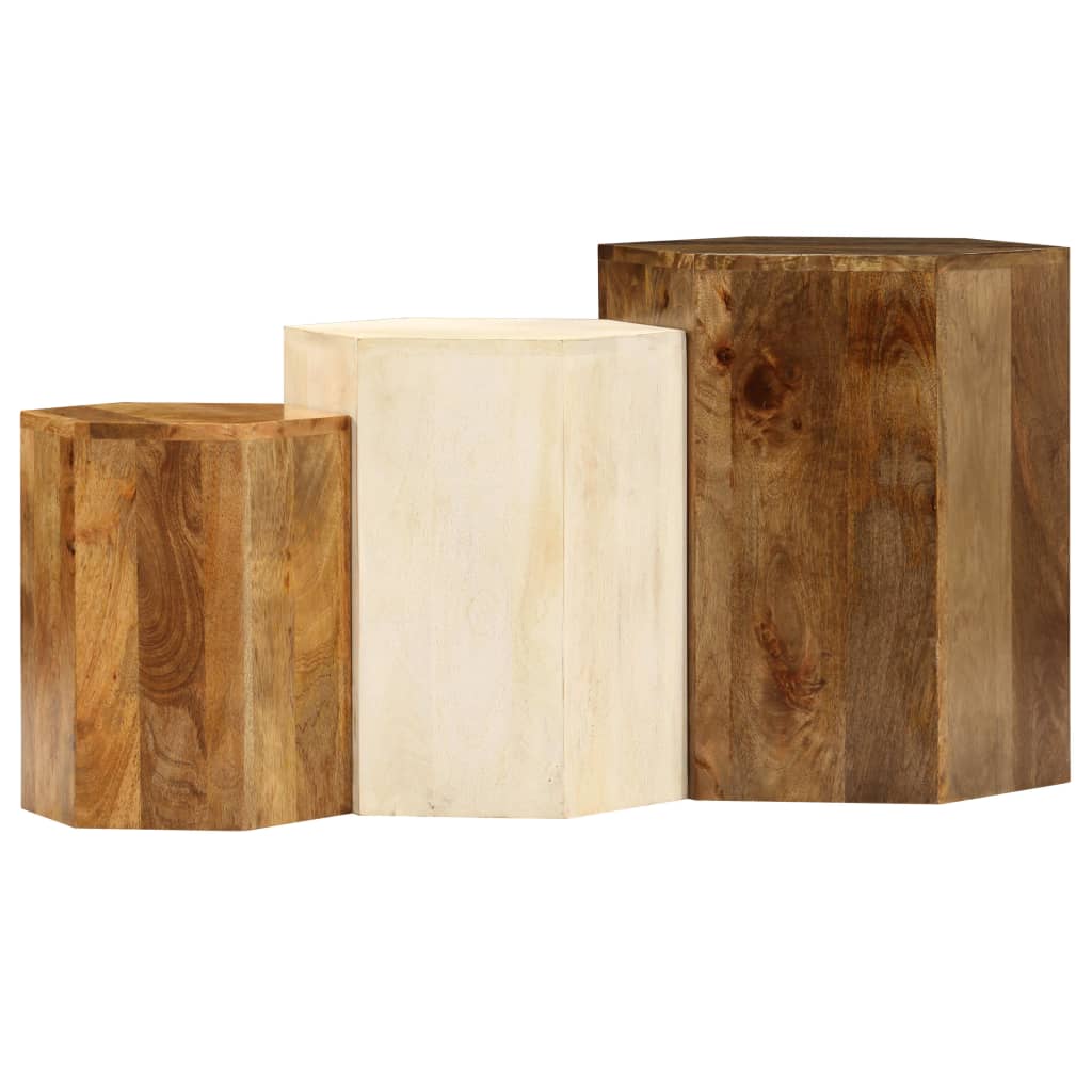 Set măsuțe cafea, 3 piese, lemn masiv de mango GartenMobel Dekor