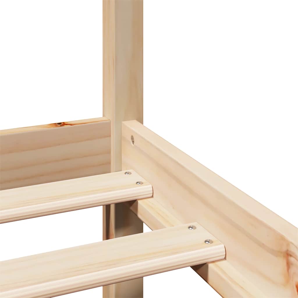 Cadru de pat cu tăblie, 135x190 cm, lemn masiv de pin GartenMobel Dekor