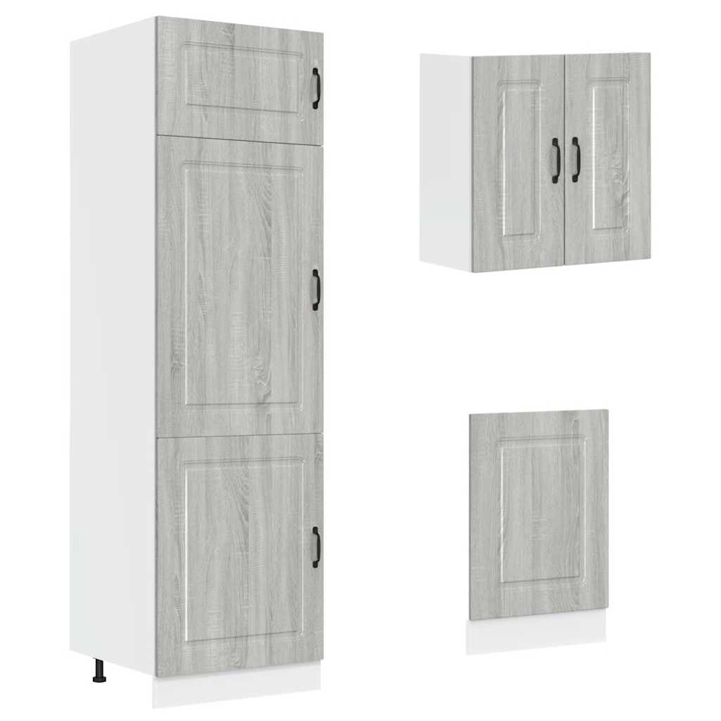 Set de dulapuri de bucătărie 8 piese „Kalmar” lemn Sonoma gri GartenMobel Dekor