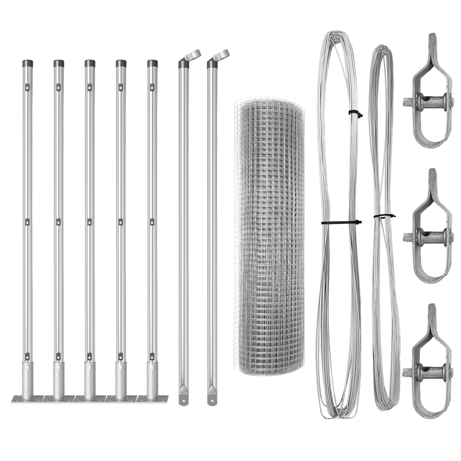 Gard din Sârmă Sudată cu 7 Stâlpi cu Rădăcină 0.4x10 m Oțel Galvanizat GartenMobel Dekor