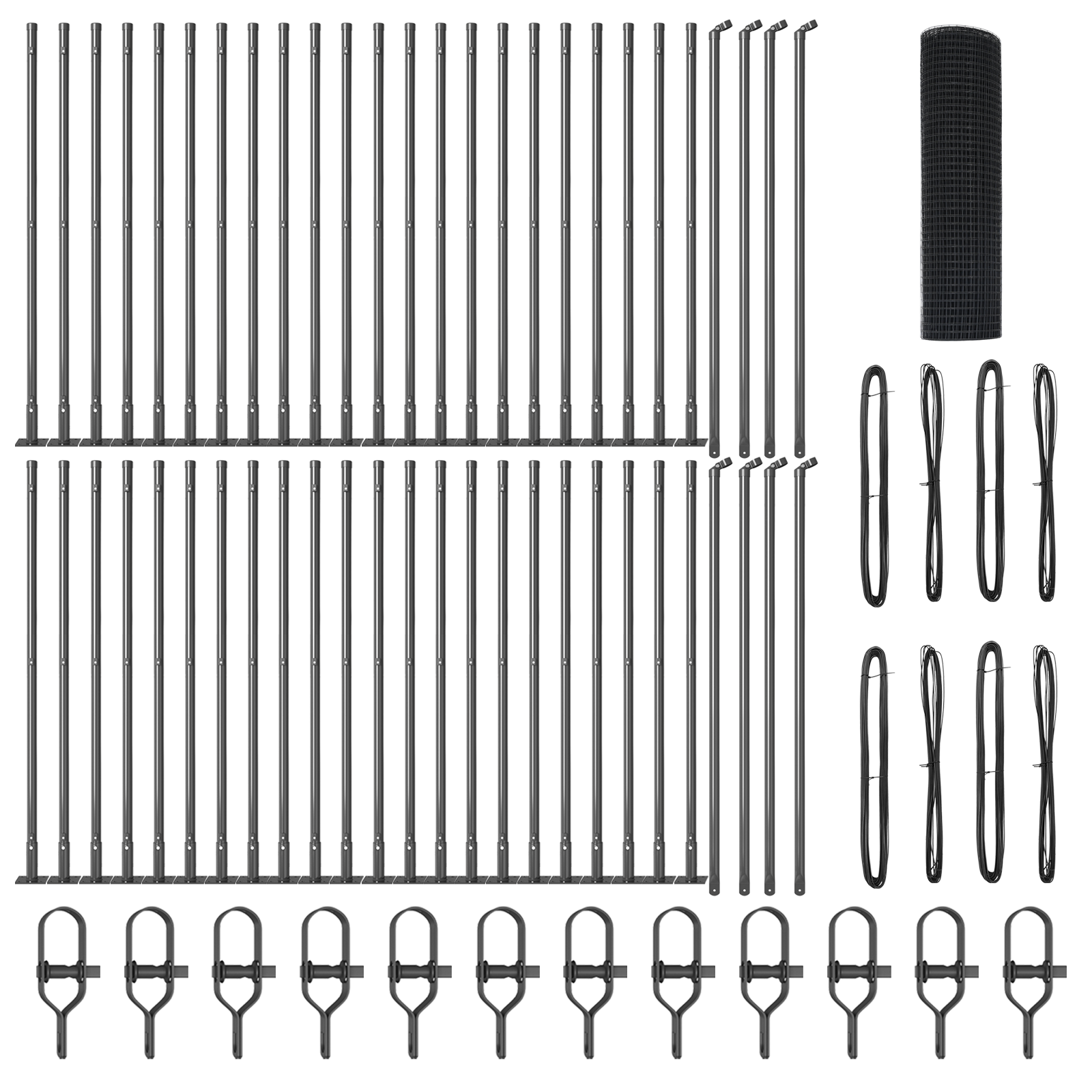 Gard din Sârmă Sudată cu 13 stâlpi flanșați Gri 1x100 m Oțel GartenMobel Dekor