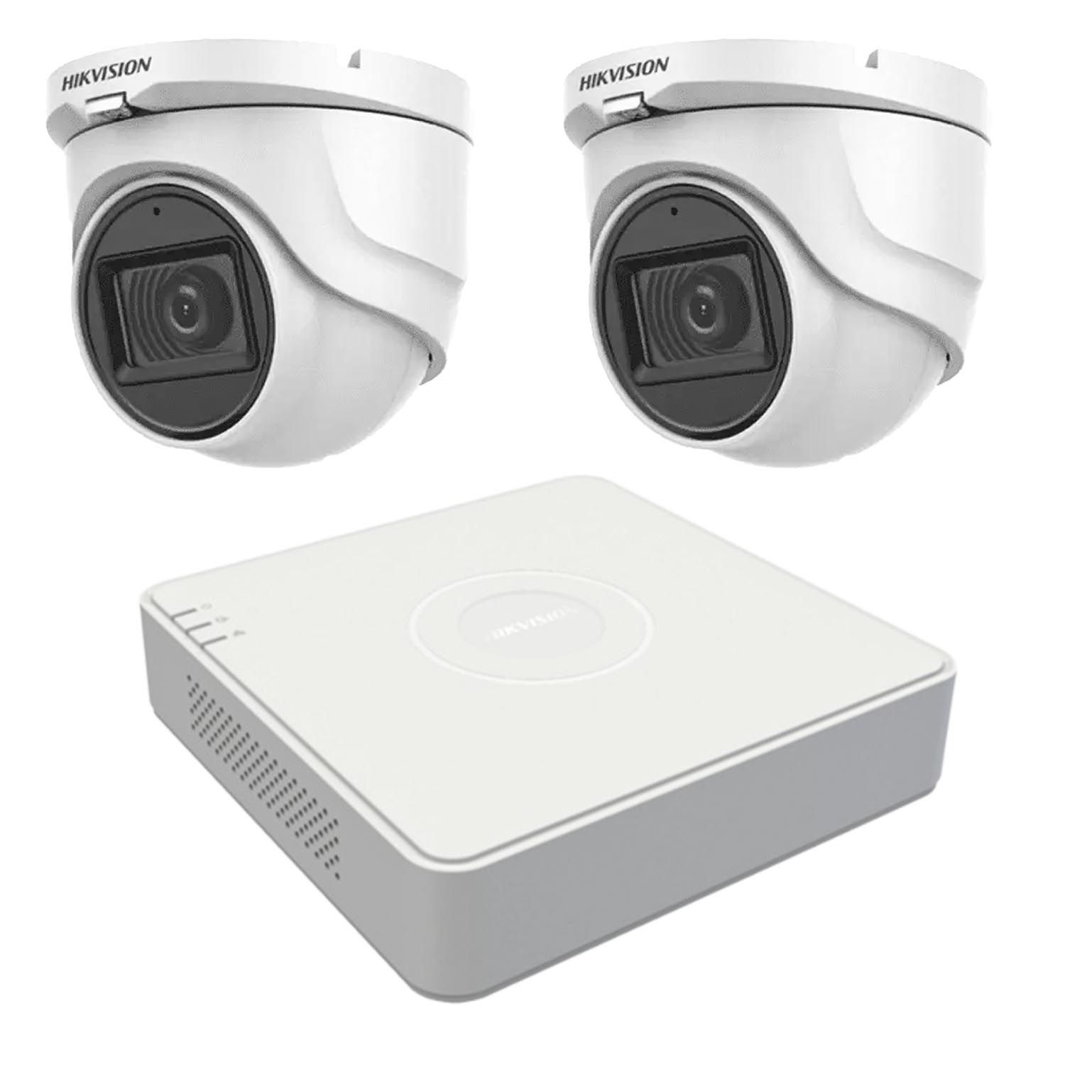 Sistem de supraveghere Hikvision 2 camere interior 5MP, lentila 2.8mm, IR 30m, audio integrat, DVR 4 Canale TurboHD SafetyGuard Surveillance