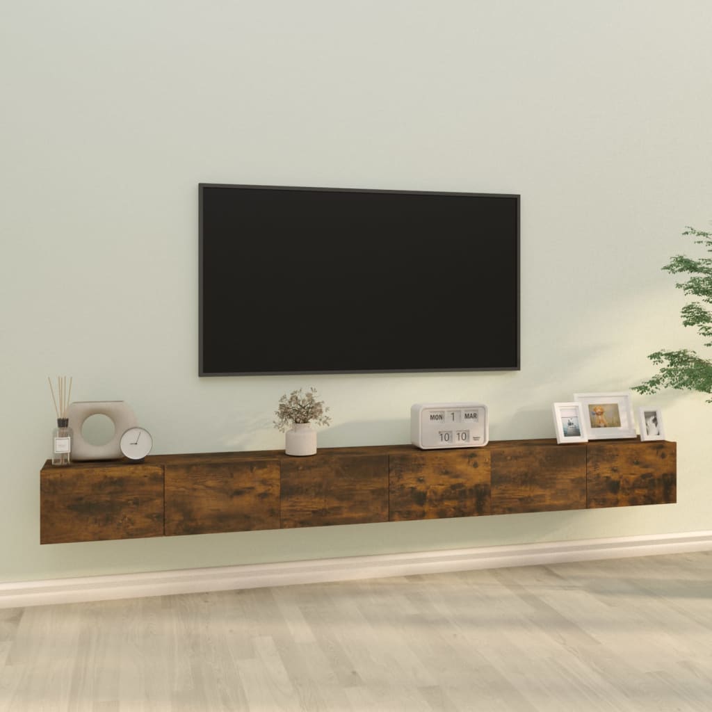 Set dulapuri TV, 3 piese, stejar fumuriu, lemn prelucrat GartenMobel Dekor