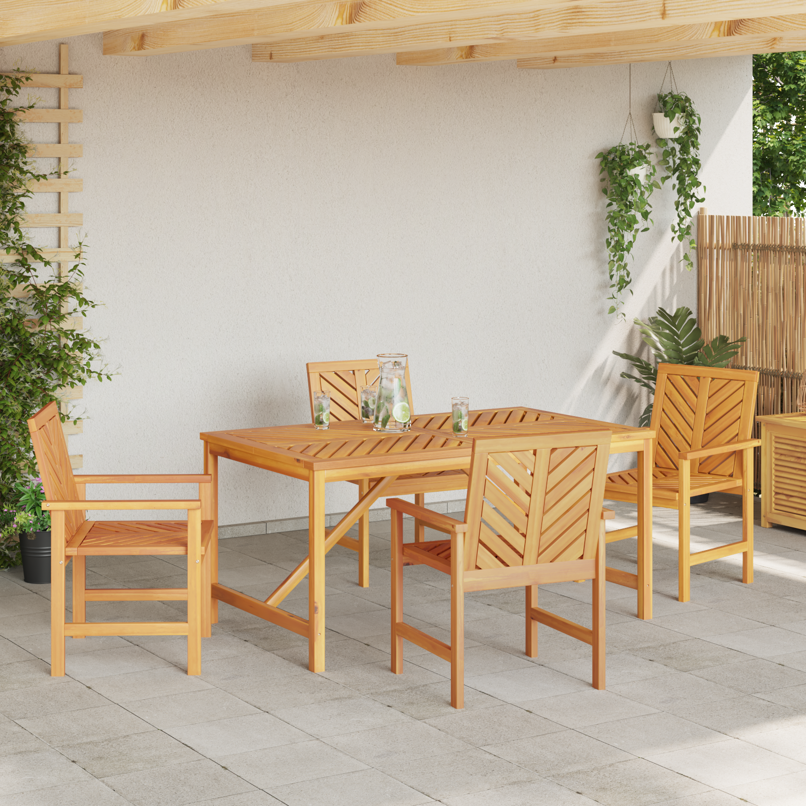 Set mese grădină lemn masiv de acacia GartenMobel Dekor