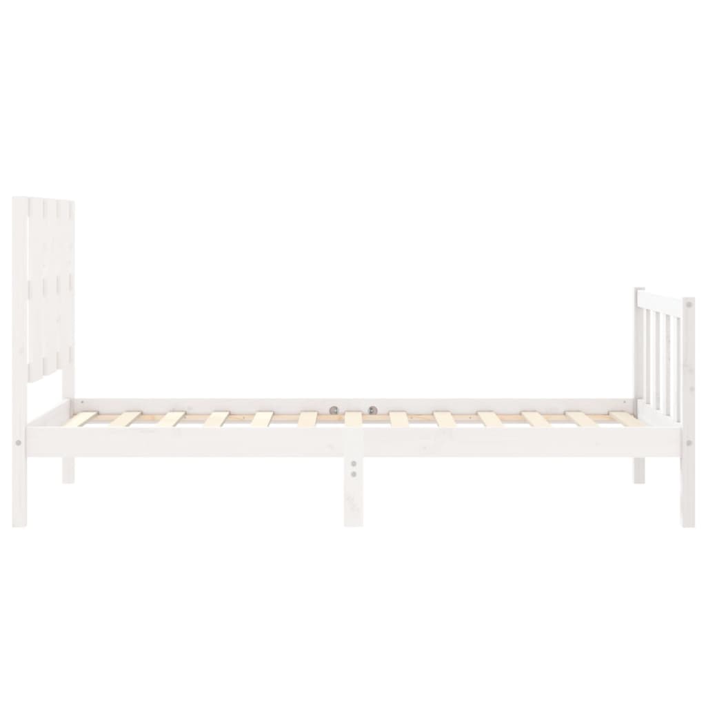 Cadru pat fără saltea, alb, 90x190 cm, lemn masiv de pin GartenMobel Dekor