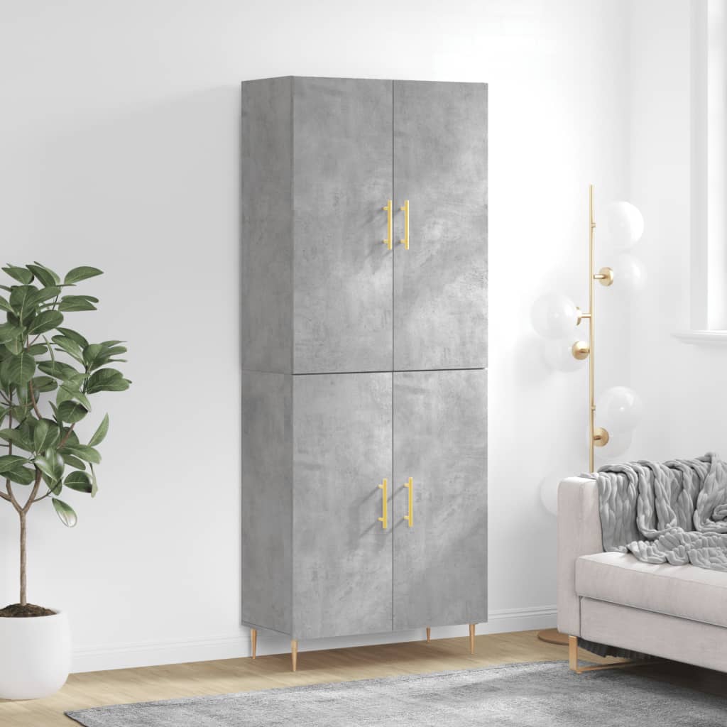 Dulap înalt, gri beton, 69,5x34x180, lemn compozit GartenMobel Dekor