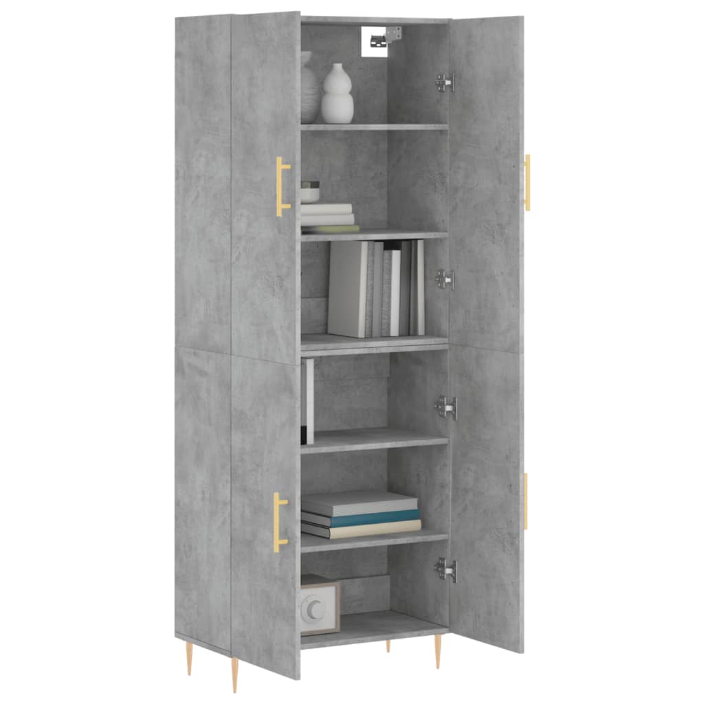 Dulap înalt, gri beton, 69,5x34x180, lemn compozit GartenMobel Dekor