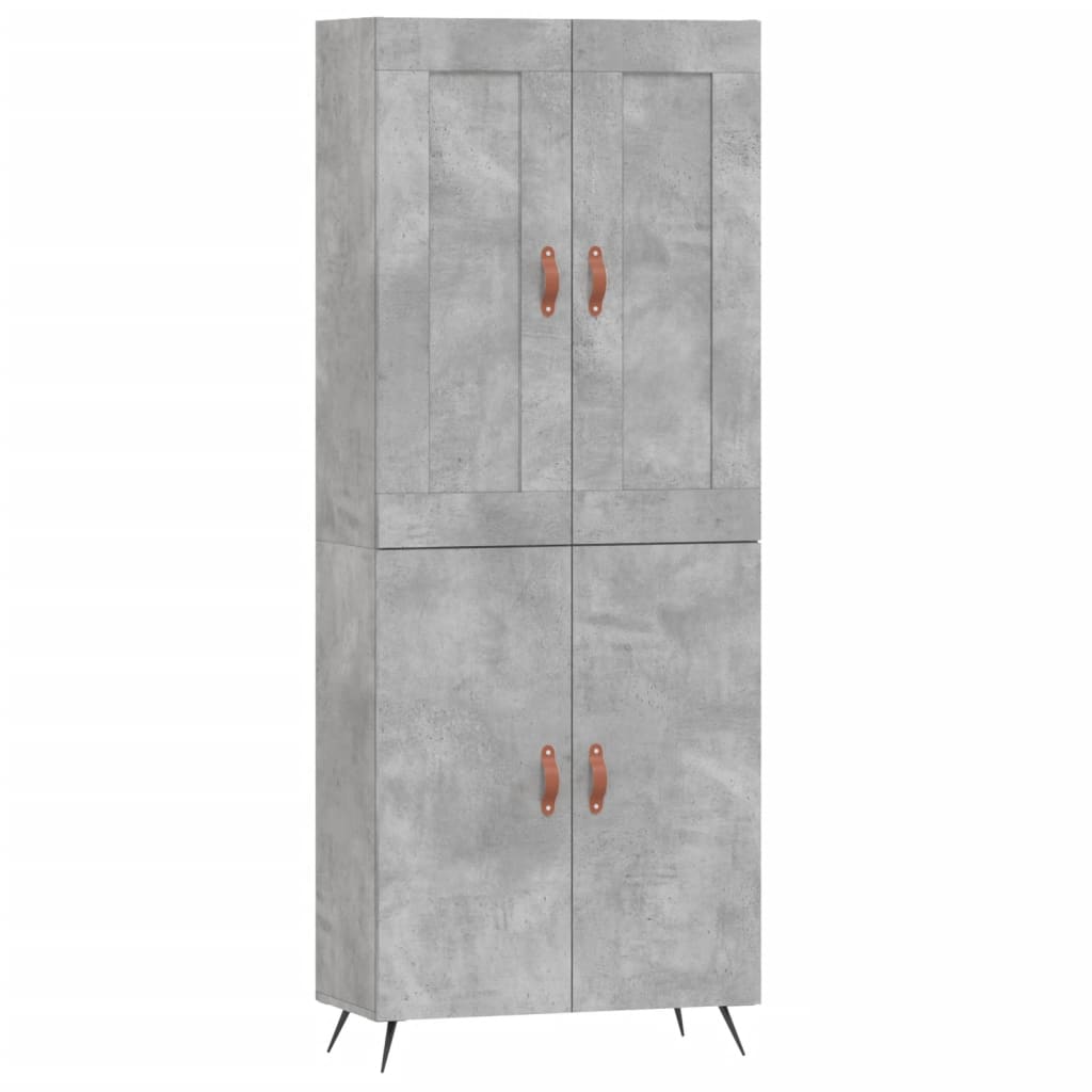 Dulap înalt, gri beton, 69,5x34x180, lemn compozit GartenMobel Dekor