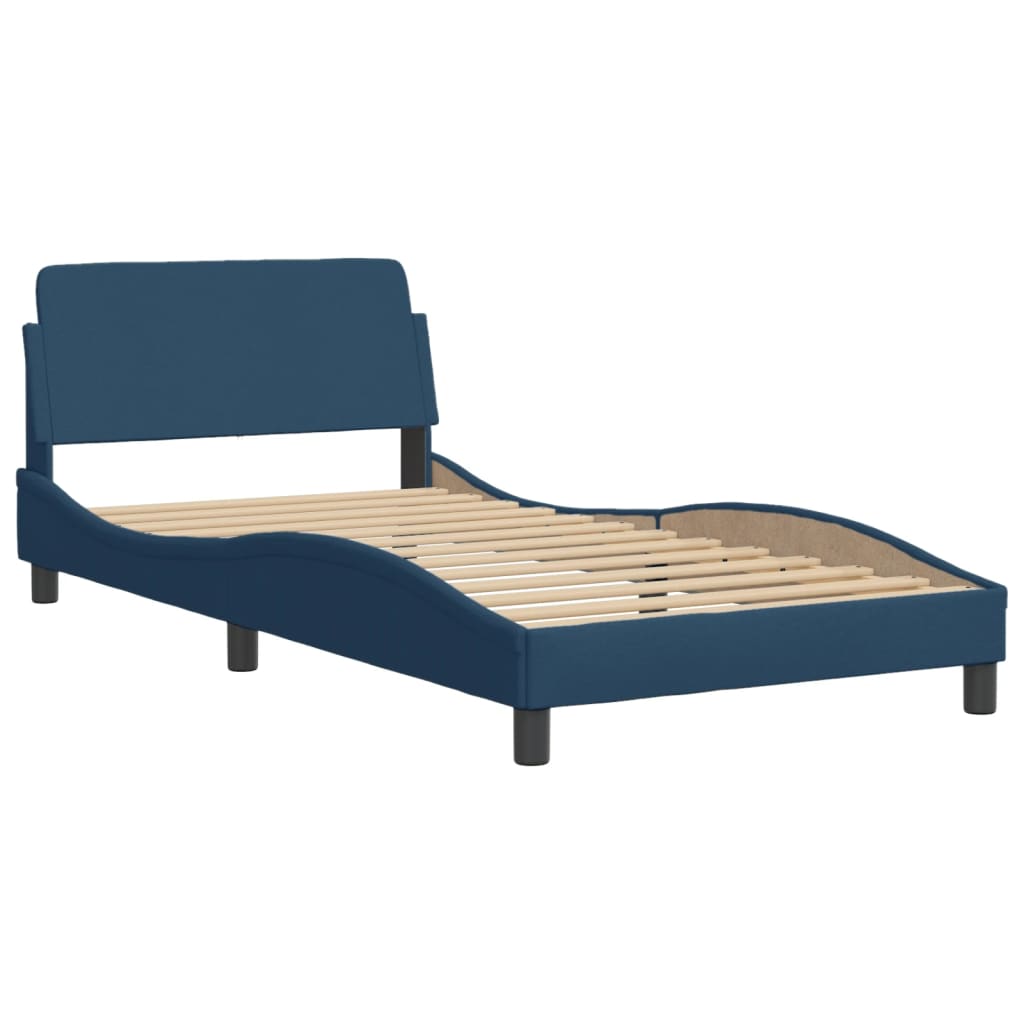 Cadru de pat cu LED fără saltea Albastru 100x200 cm Material GartenMobel Dekor