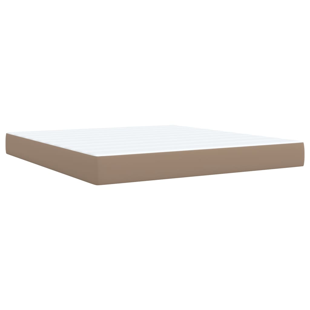 Pat box spring cu saltea, cappuccino, 180x200cm piele ecologică GartenMobel Dekor