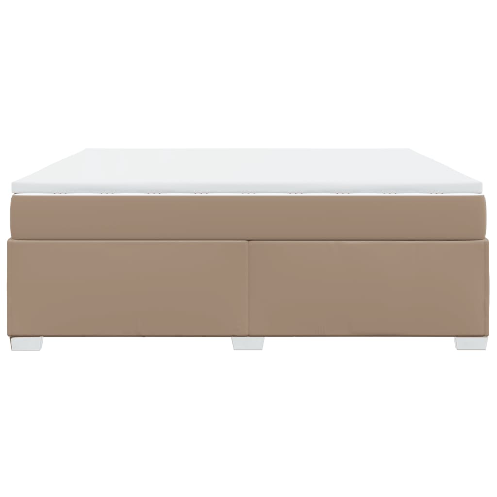 Pat box spring cu saltea, cappuccino, 180x200cm piele ecologică GartenMobel Dekor