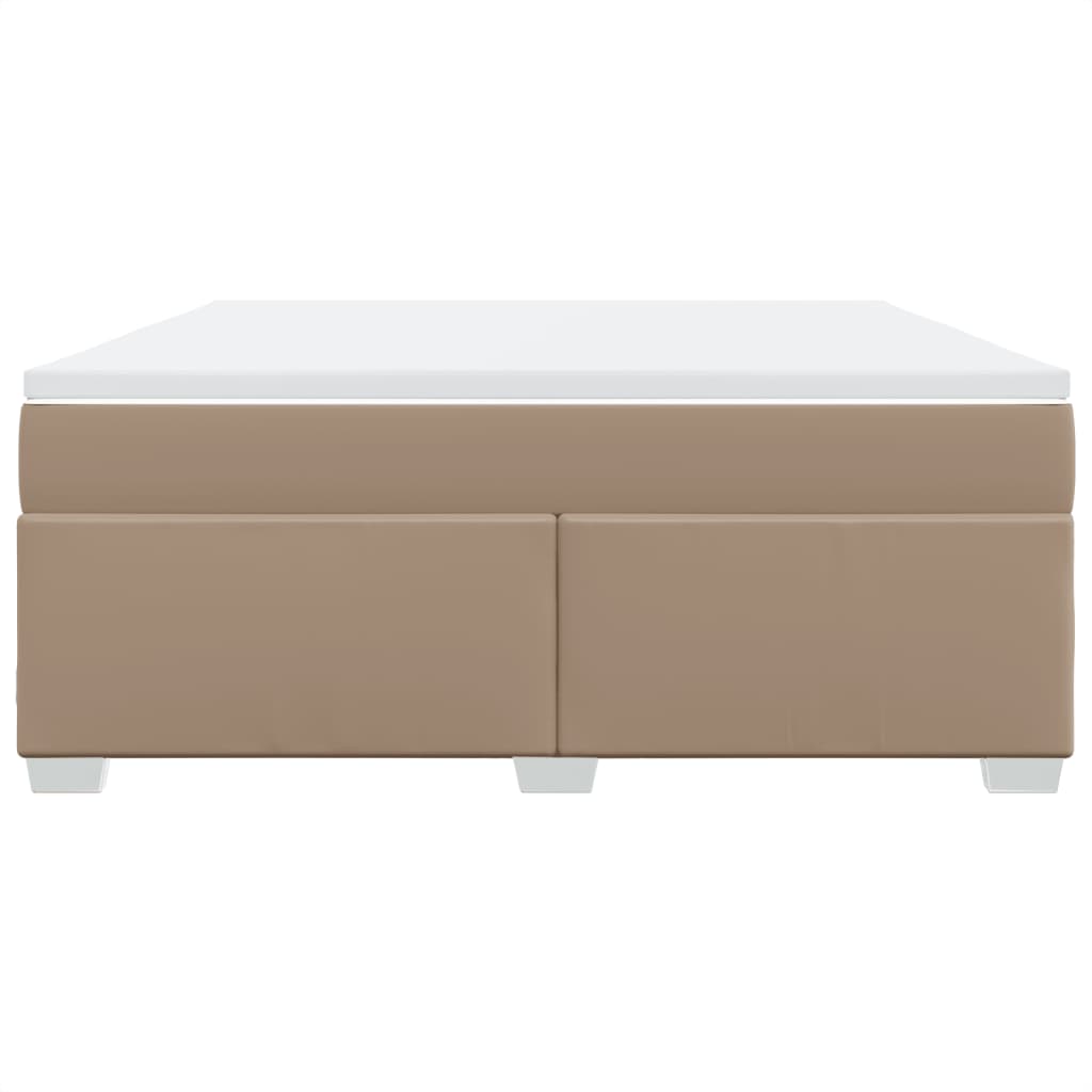 Pat box spring cu saltea, cappuccino, 180x200cm piele ecologică GartenMobel Dekor