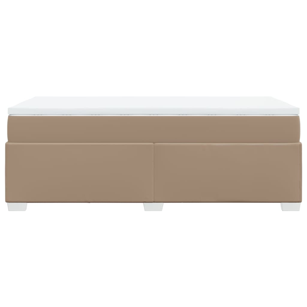 Pat box spring cu saltea, cappuccino, 90x200 cm piele ecologică GartenMobel Dekor