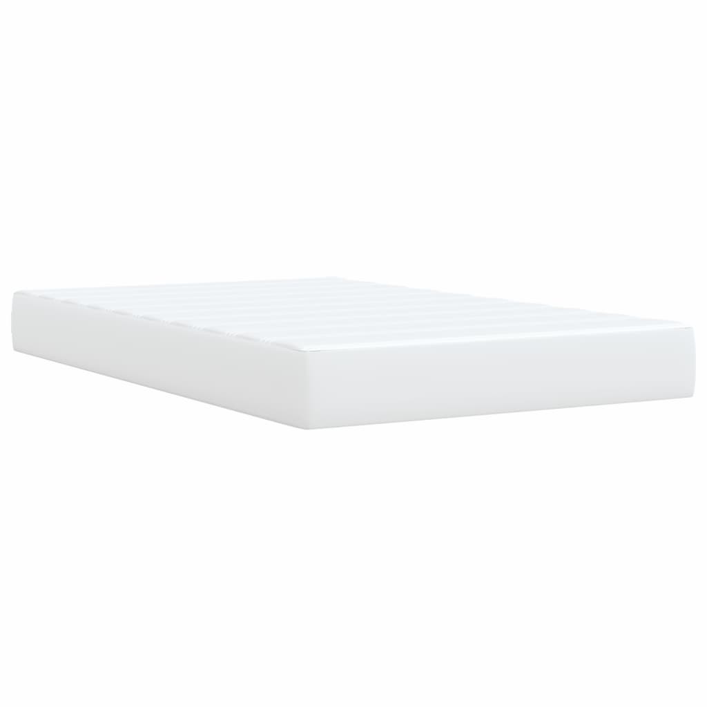 Pat box spring cu saltea, alb, 120x190 cm, piele ecologică GartenMobel Dekor