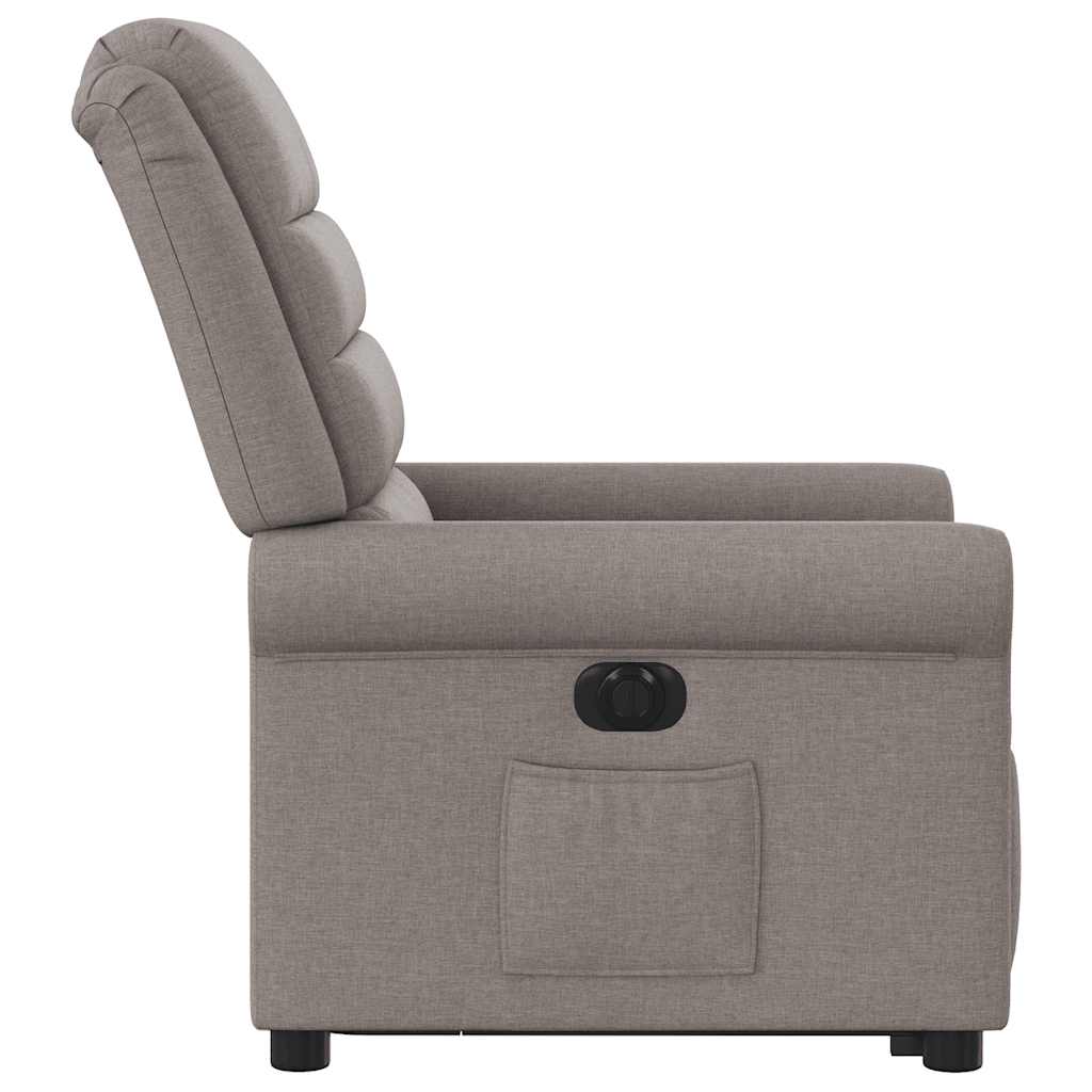Fotoliu electric rabatabil cu ridicare, gri taupe, textil GartenMobel Dekor