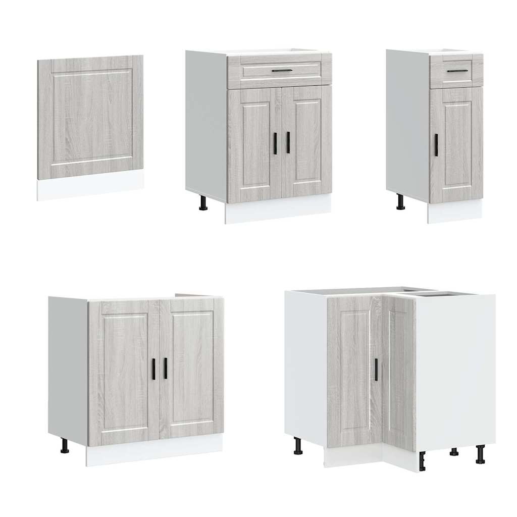 Set de dulapuri de bucătărie 11 piese „Porto” lemn Sonoma gri GartenMobel Dekor